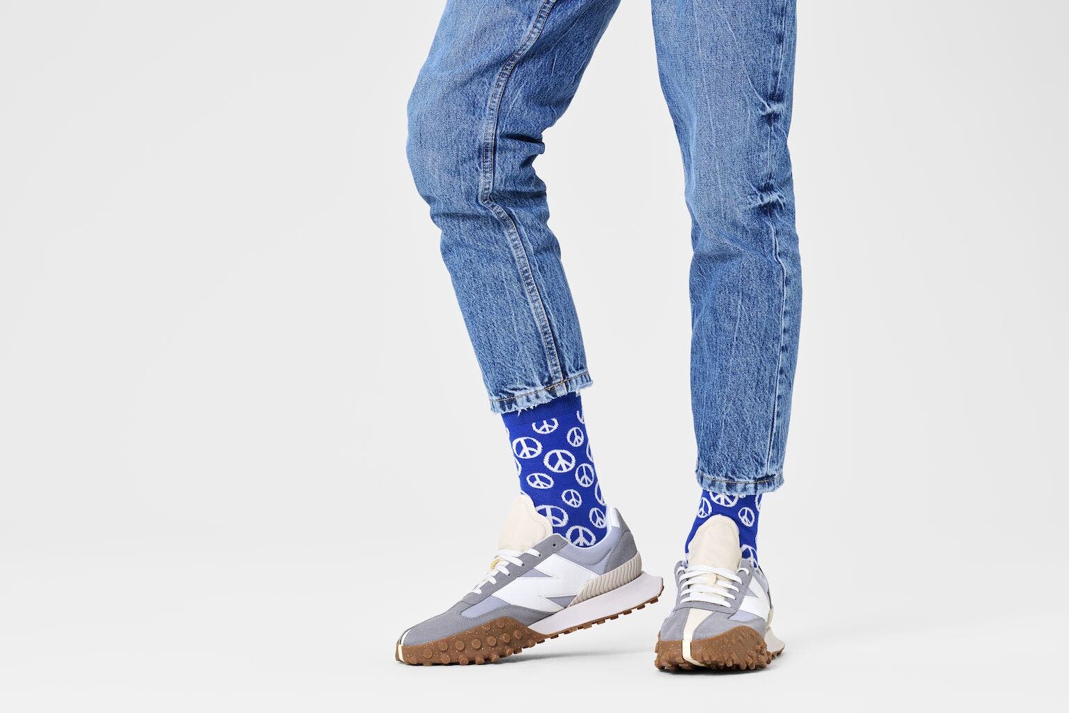 Happy Socks Peace Sock, unisex sokken, blauw
