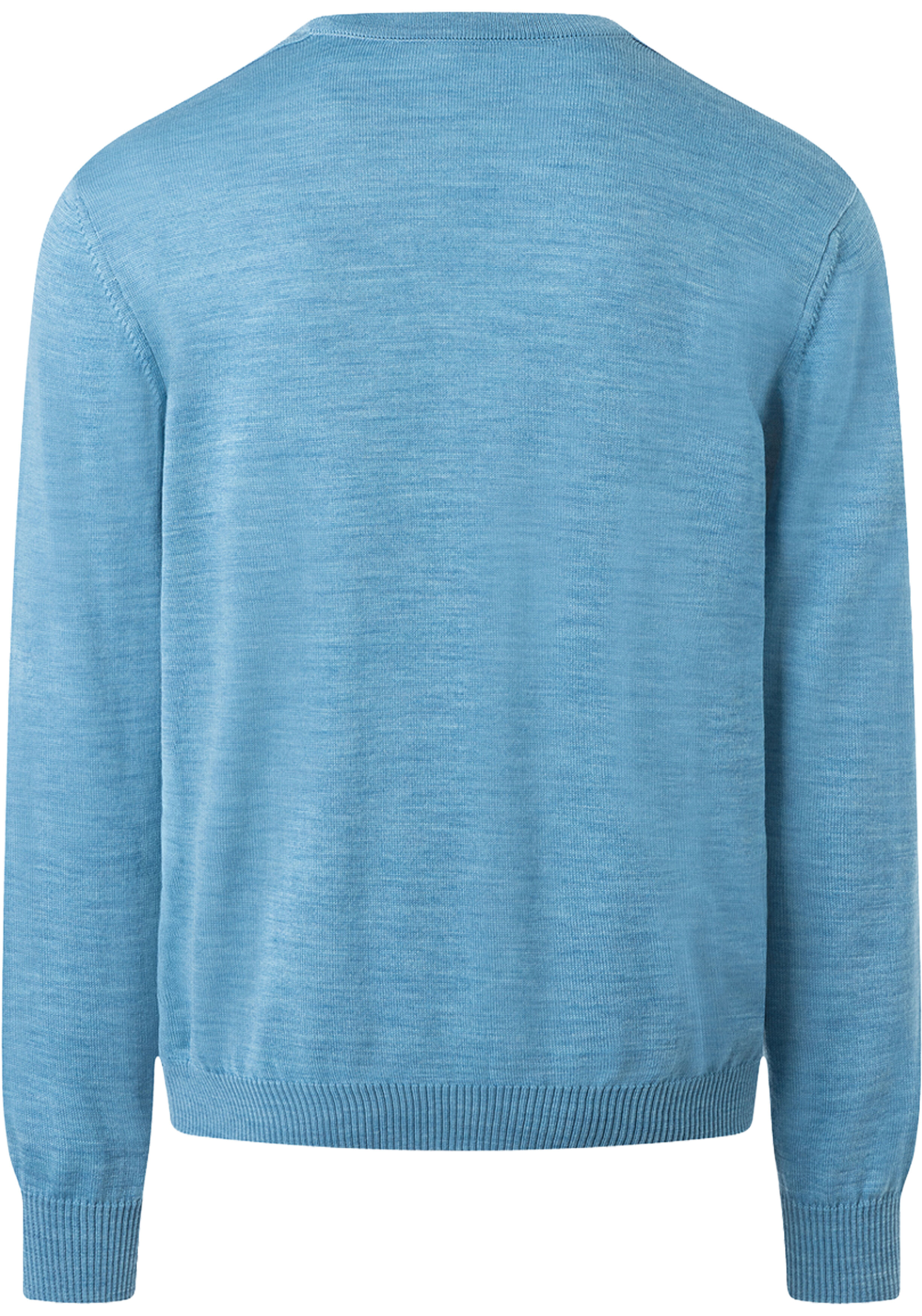 MAERZ Classic Fit heren trui met V-hals wol, lichtblauw