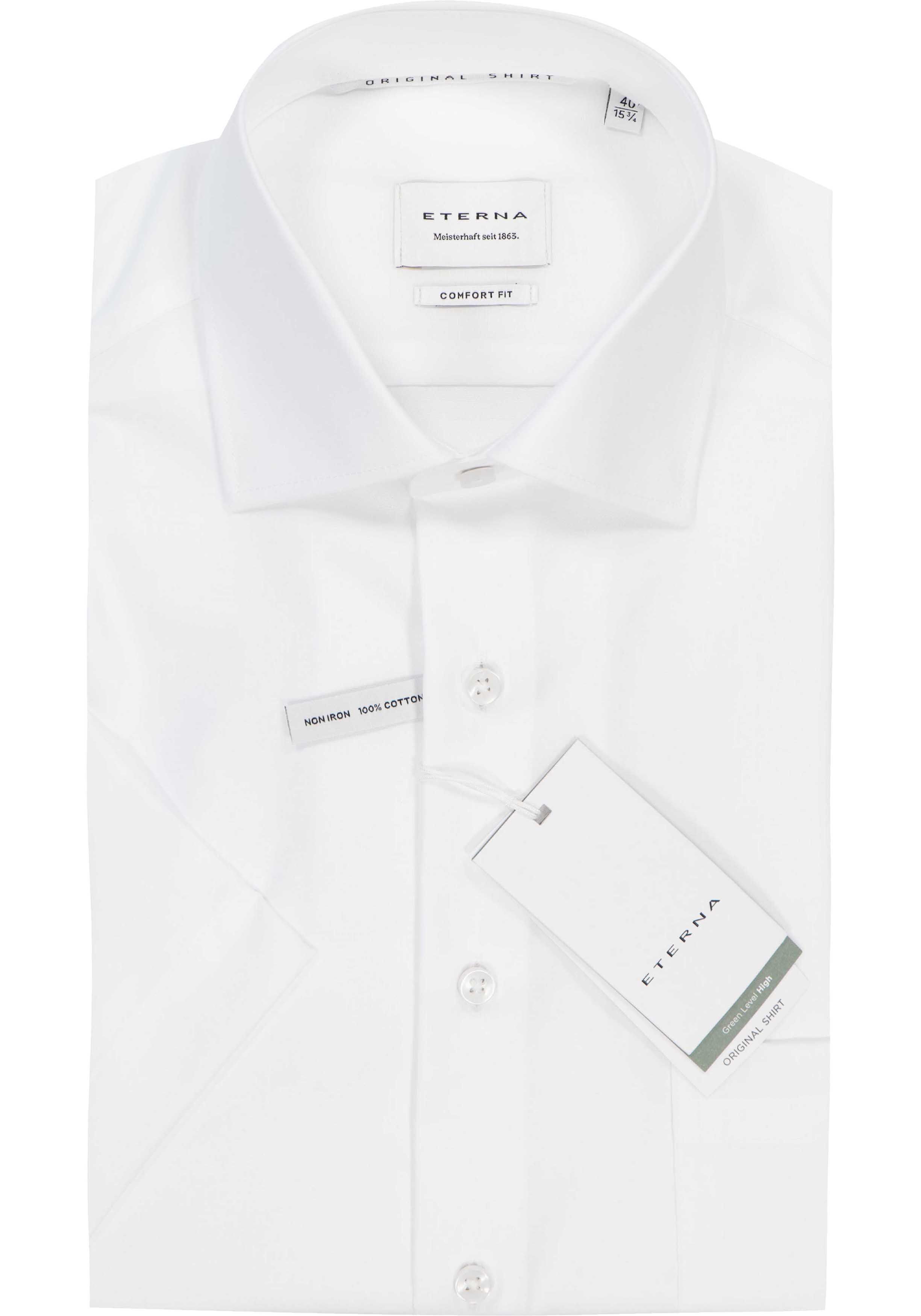 ETERNA comfort fit overhemd korte mouw, popeline, wit