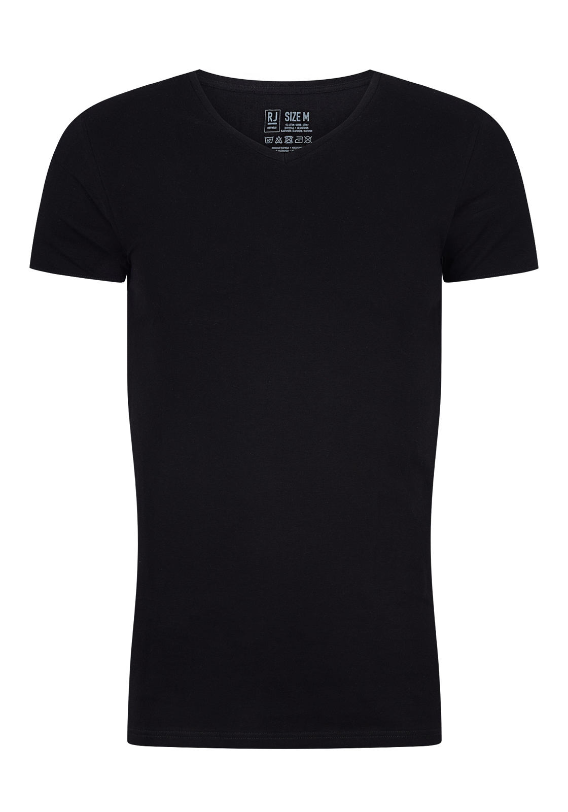 RJ_bodywear-ondergoed-37-051-Den_Bosch-black-single RJ Bodywear Everyday Den Bosch T-shirts (2-pack), heren stretch T-shirts V-hals, zwart