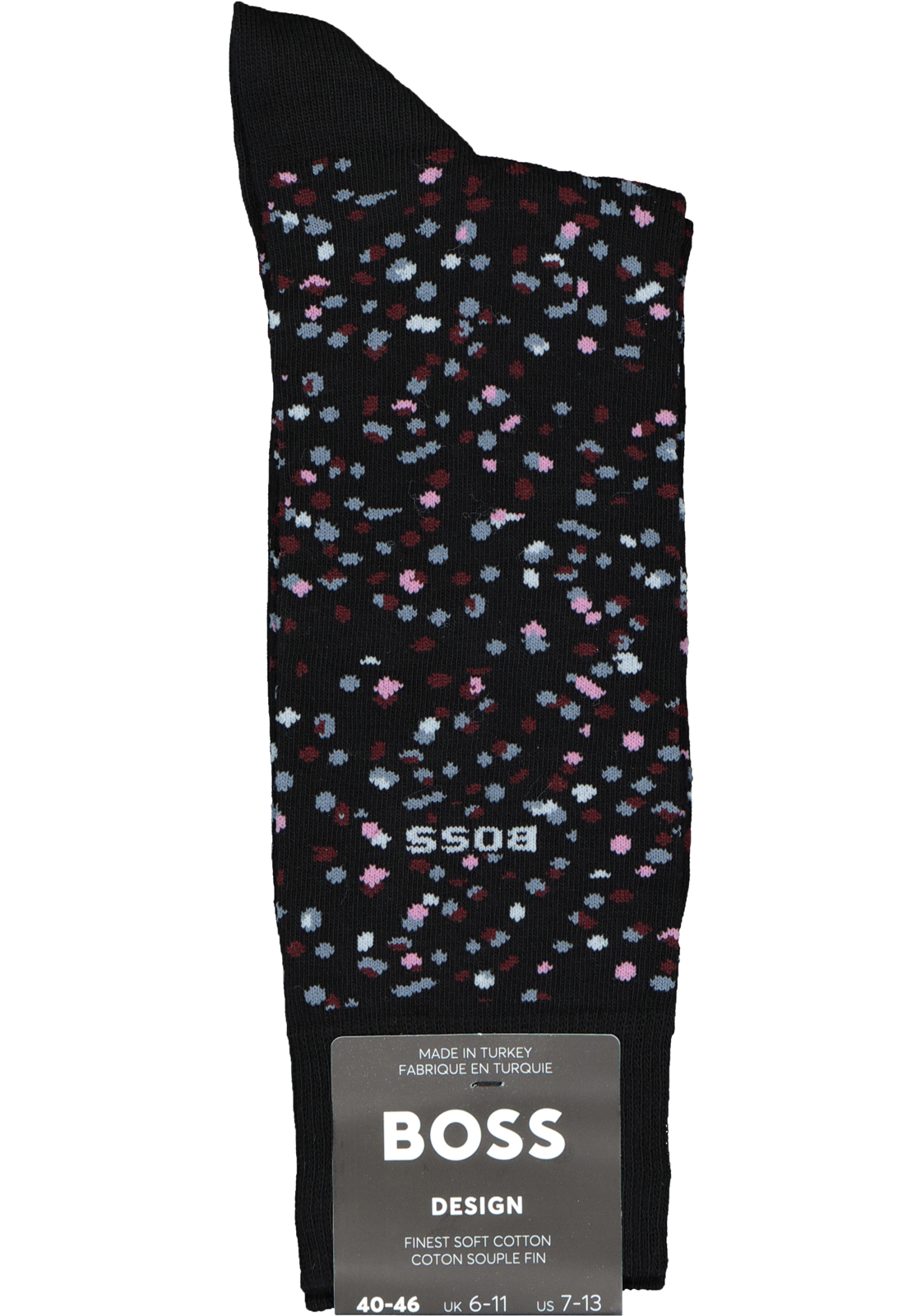 09-4063536003255_hugo_boss_cadeau_sokken_3p_HR HUGO BOSS cadeauset sokken, giftbox met 3 paar heren sokken, zwart, bordeaux en dessin