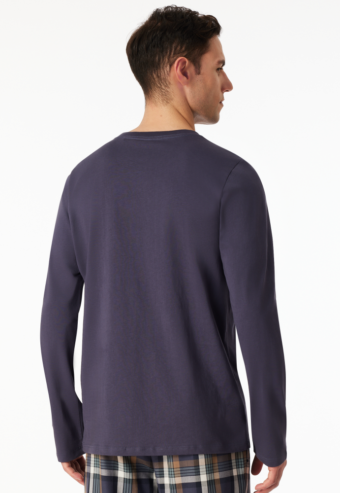 SCHIESSER Mix + Relax Shirt 1/1 arm, heren T-shirt lange mouw, grafiet