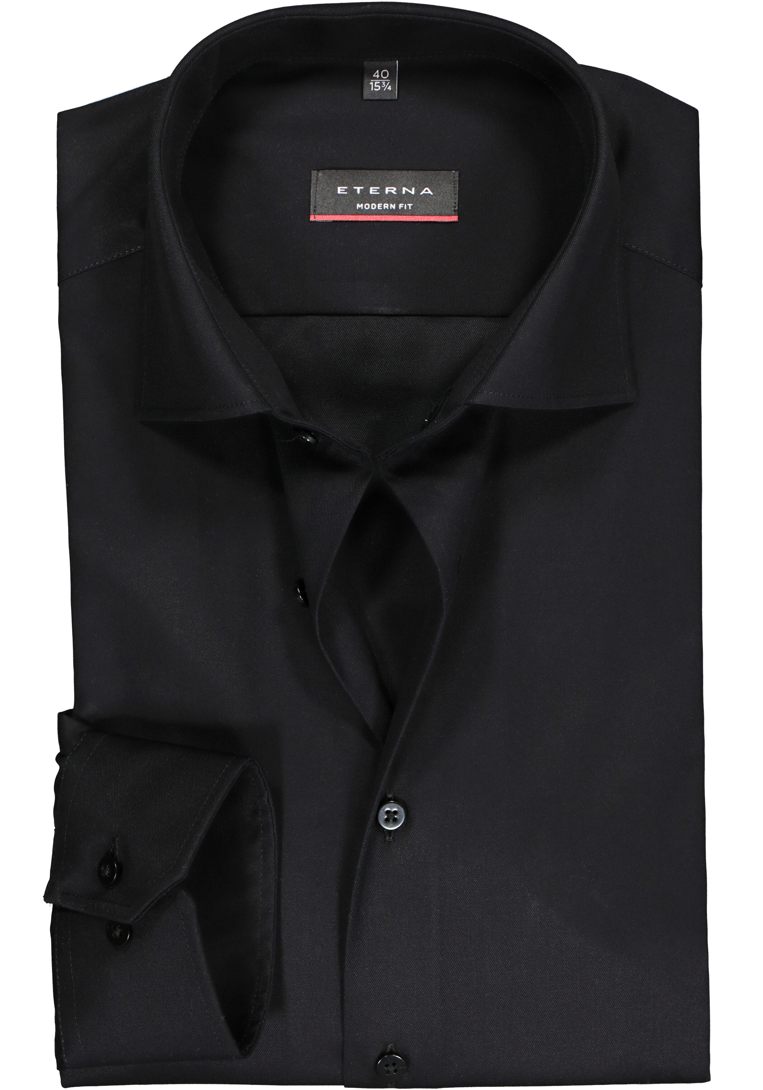ETERNA modern fit overhemd, twill heren overhemd, zwart