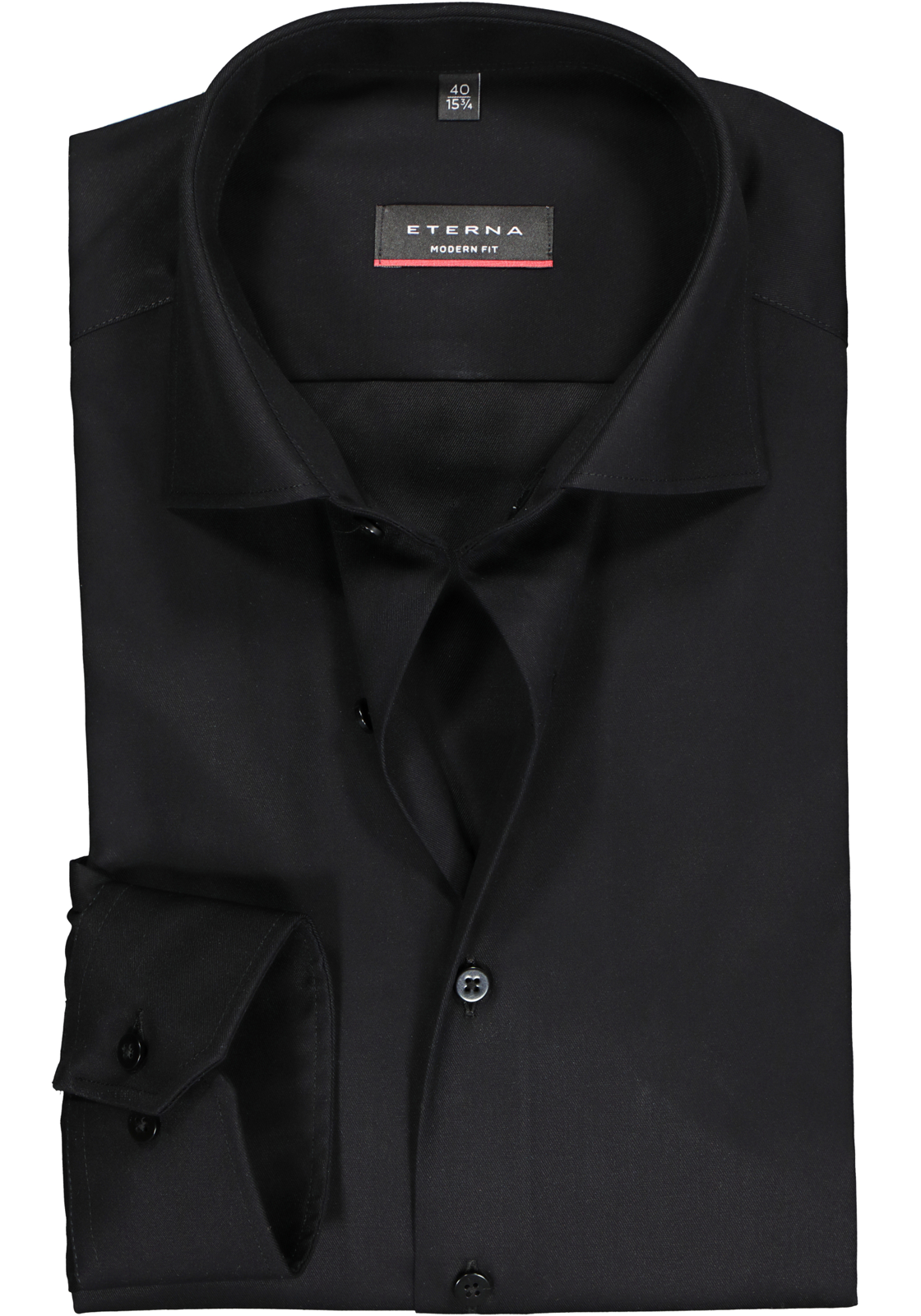 1-4062403225783_eterna-overhemd_HR ETERNA modern fit overhemd, twill heren overhemd, zwart