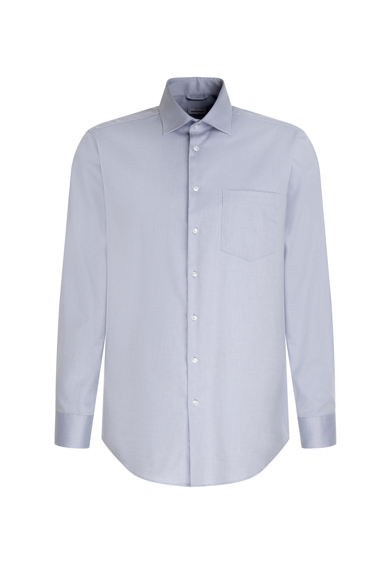 Seidensticker regular fit overhemd, mouwlengte 7, popeline, blauw
