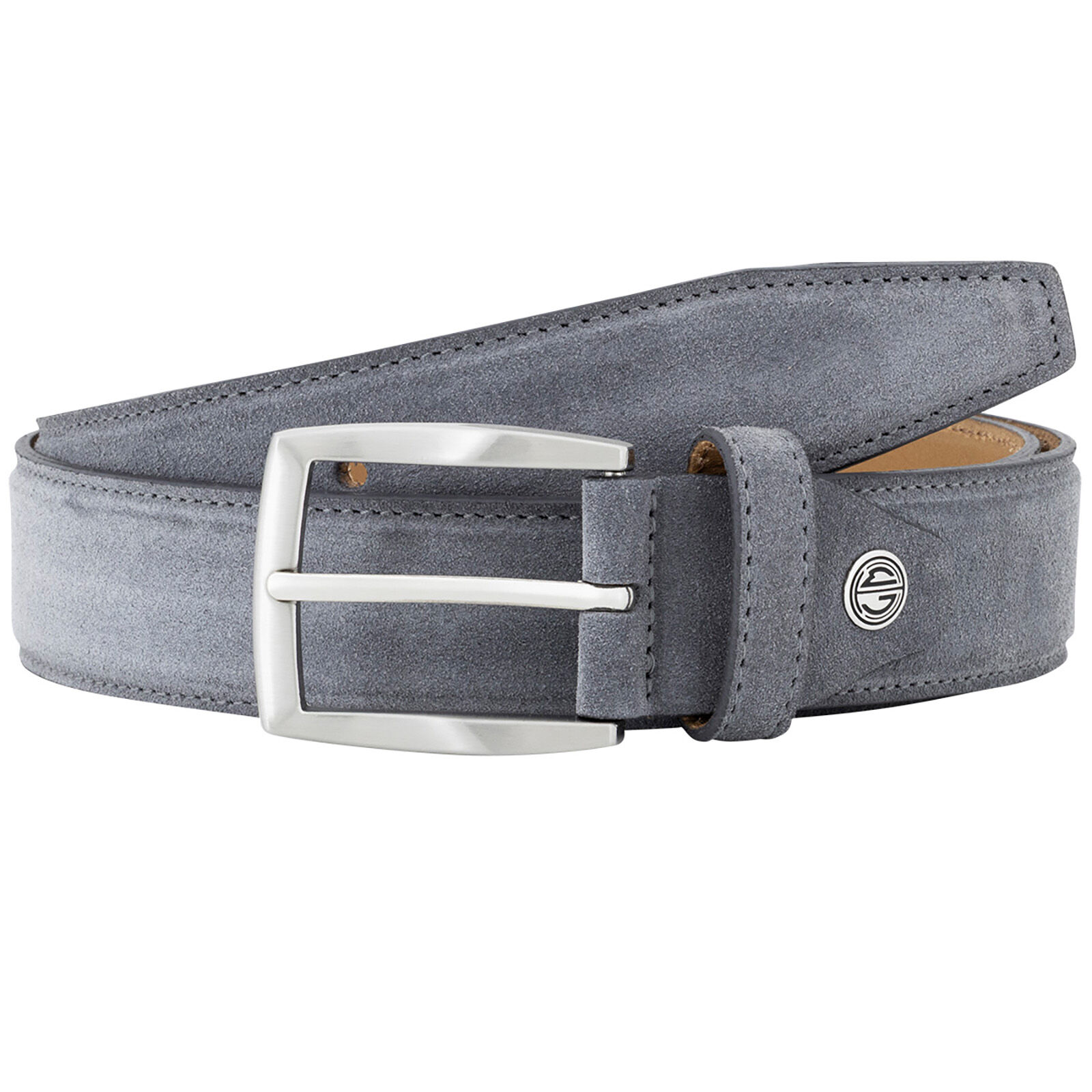 LINDENMANN leren heren riem, grijs
