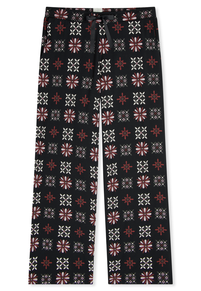 SCHIESSER dames Mix+Relax Pantalon, dames loungebroek, zwart dessin