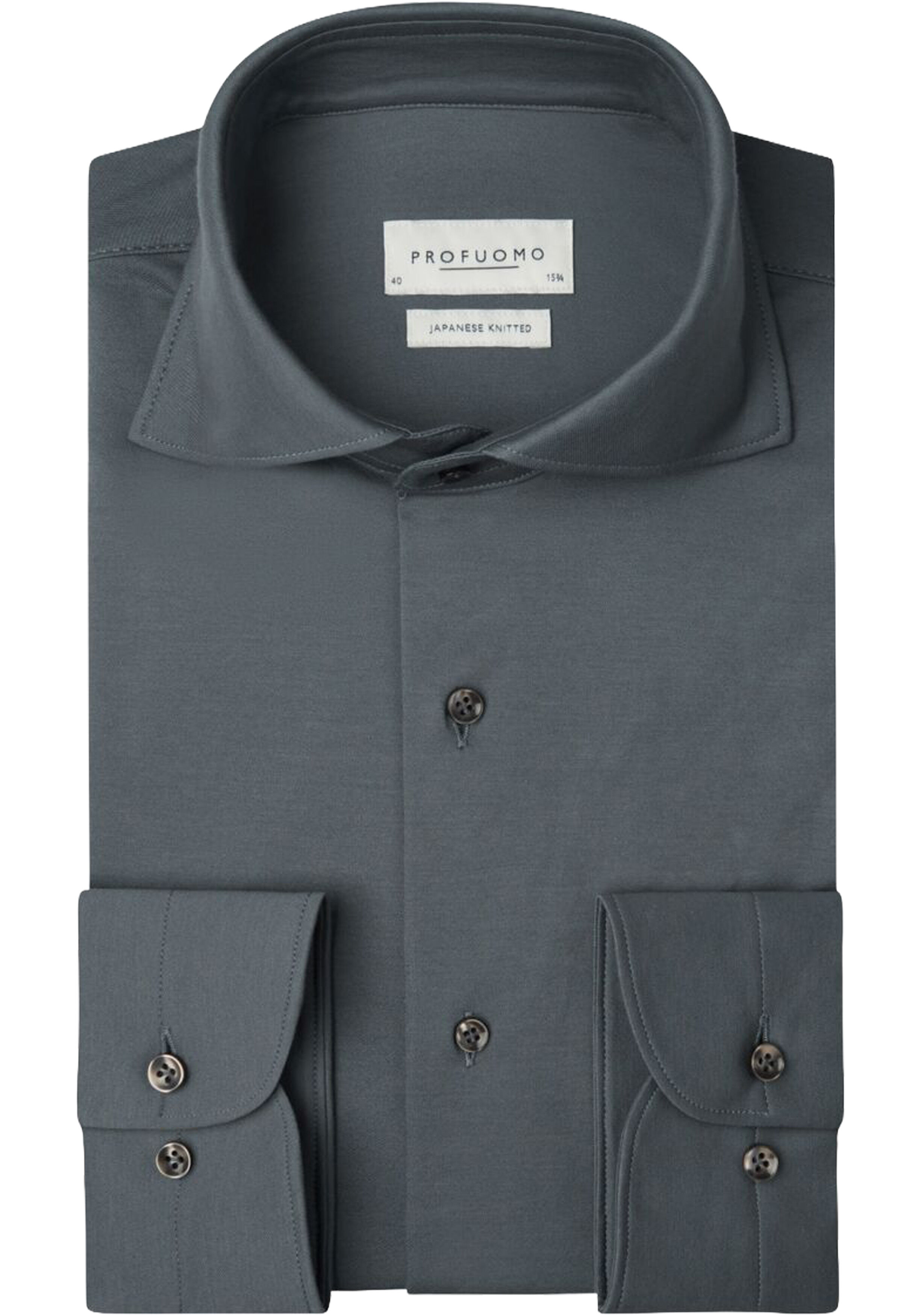 Profuomo slim fit heren overhemd, jersey, lichtblauw