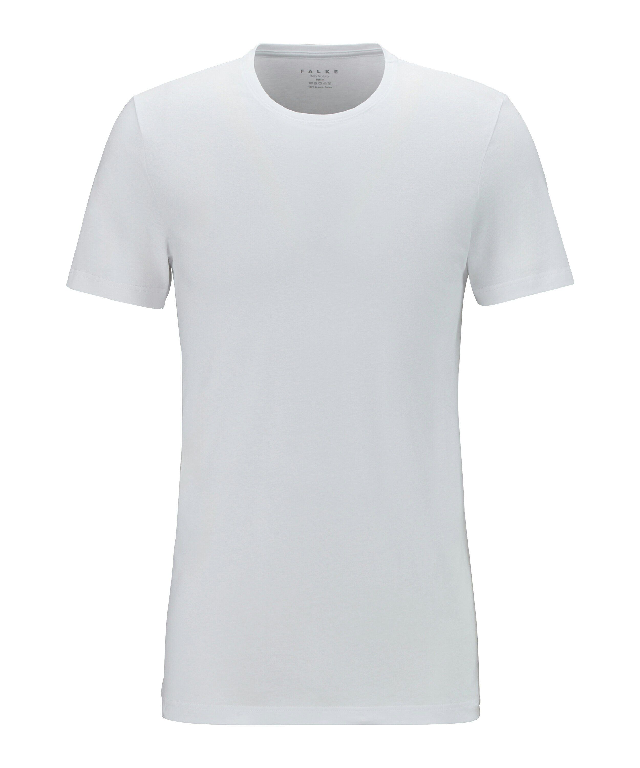 FALKE heren T-shirt Daily Natural, korte mouw, wit (white)