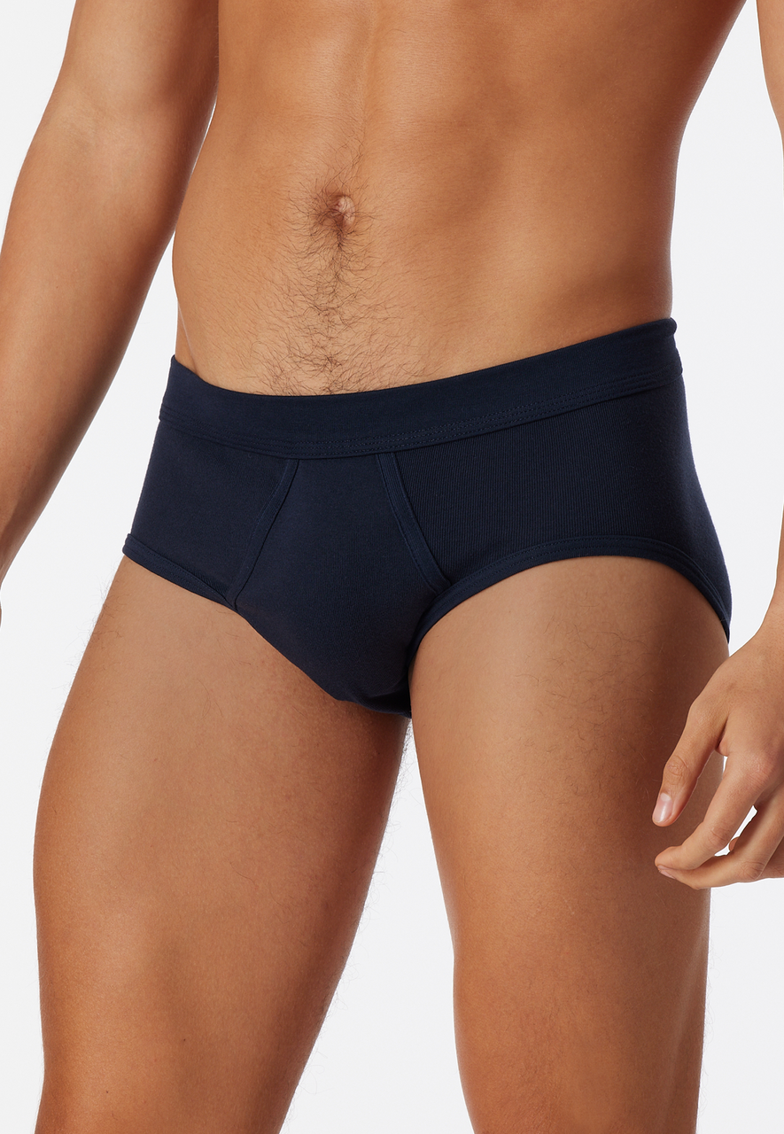  Cotton Essentials Feinripp sportslips (2-pack), met gulp, navy blauw