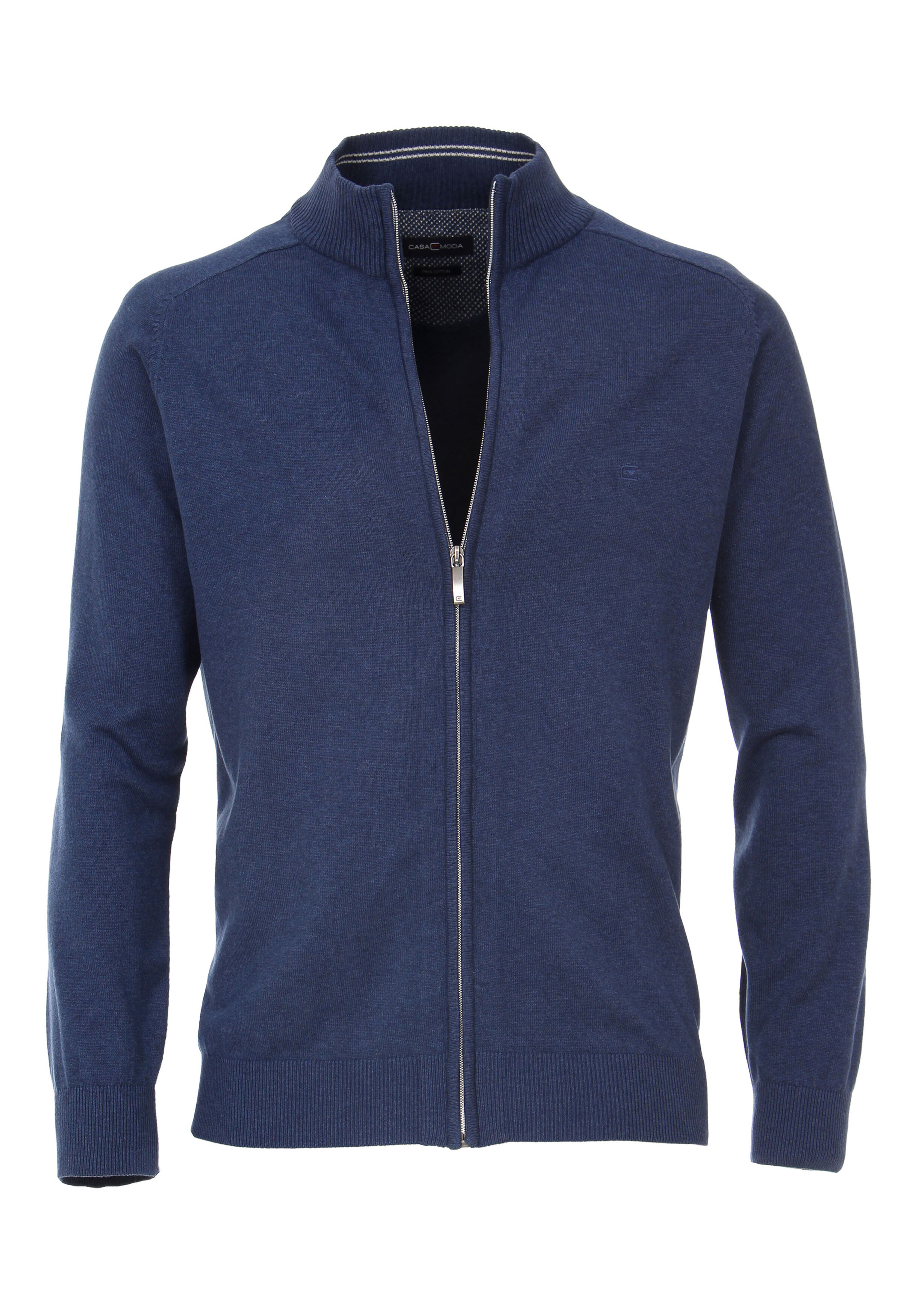 CASA MODA heren vest katoen, met rits, blauw