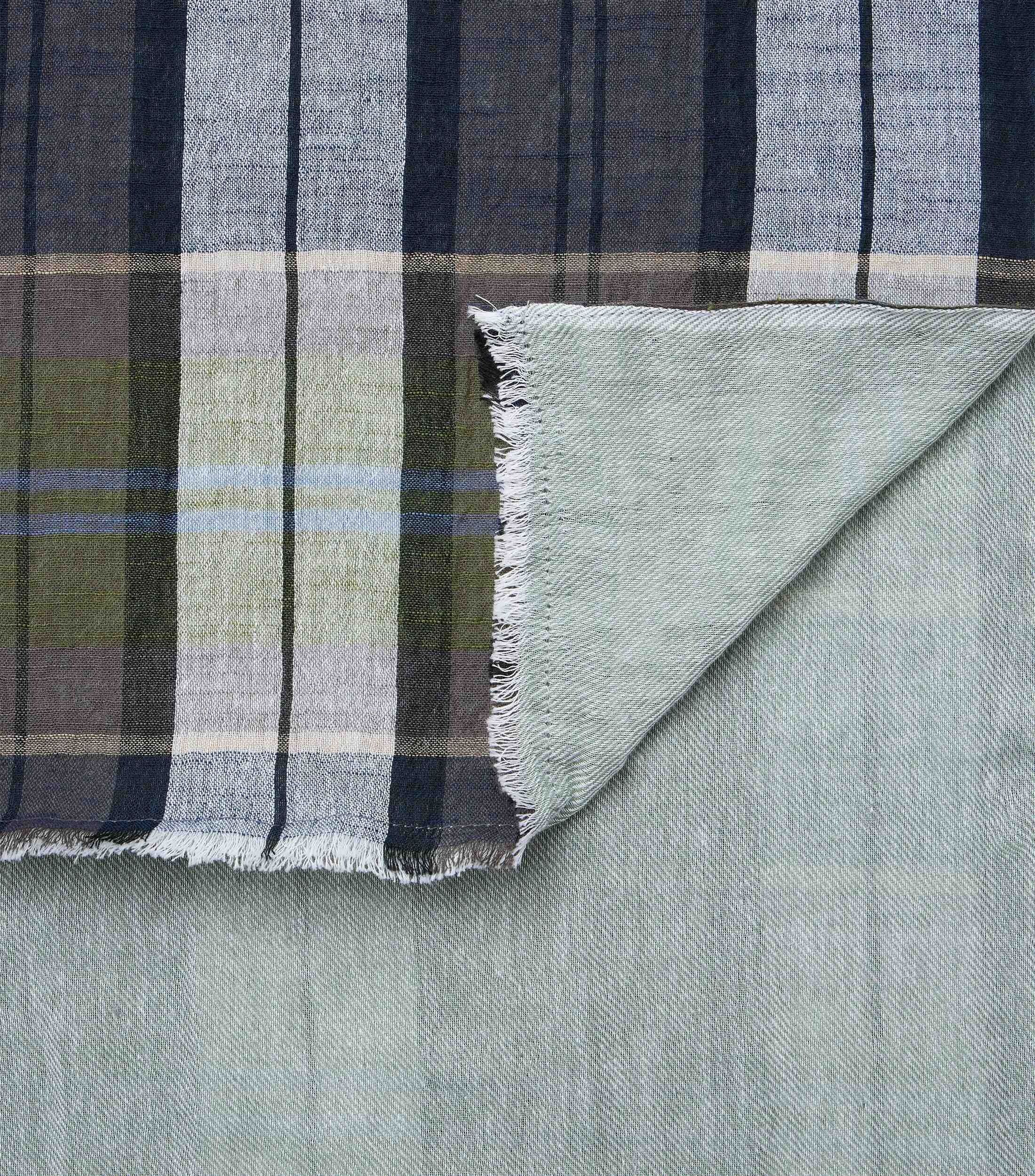 CASA MODA sjaal, groen met blauw en wit dessin