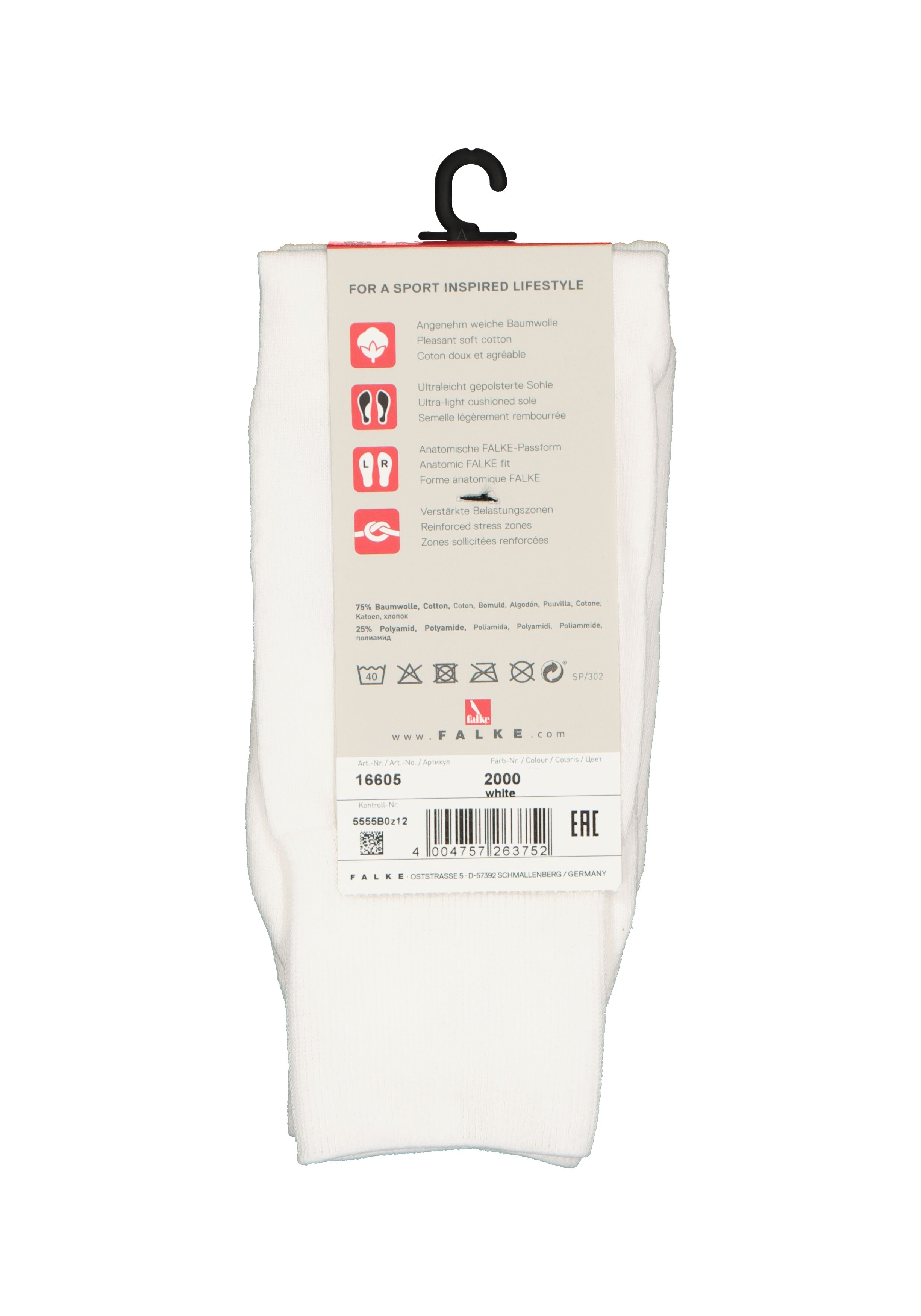 FALKE Run unisex sokken, wit (white)