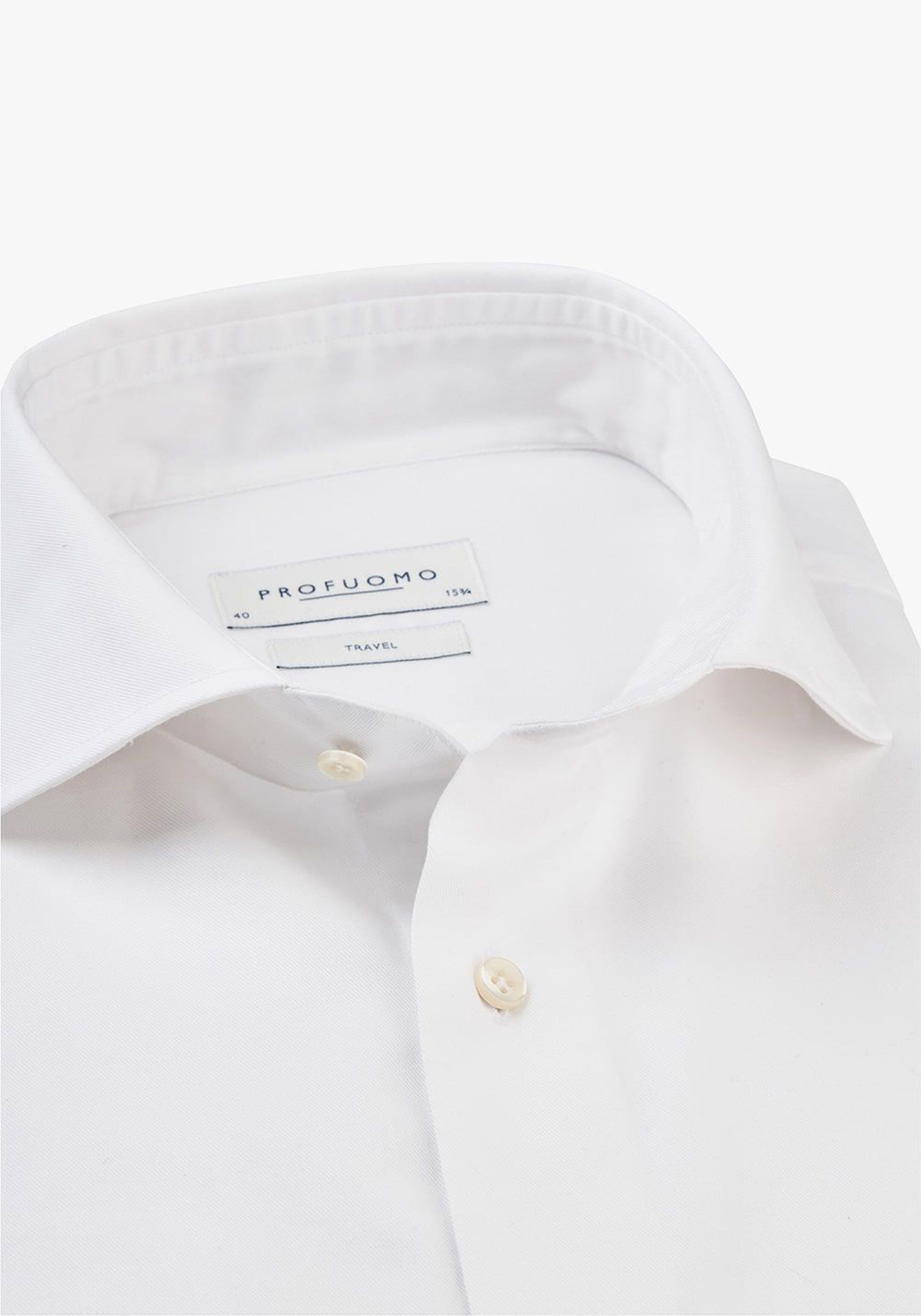 Profuomo slim fit heren overhemd, twill, wit