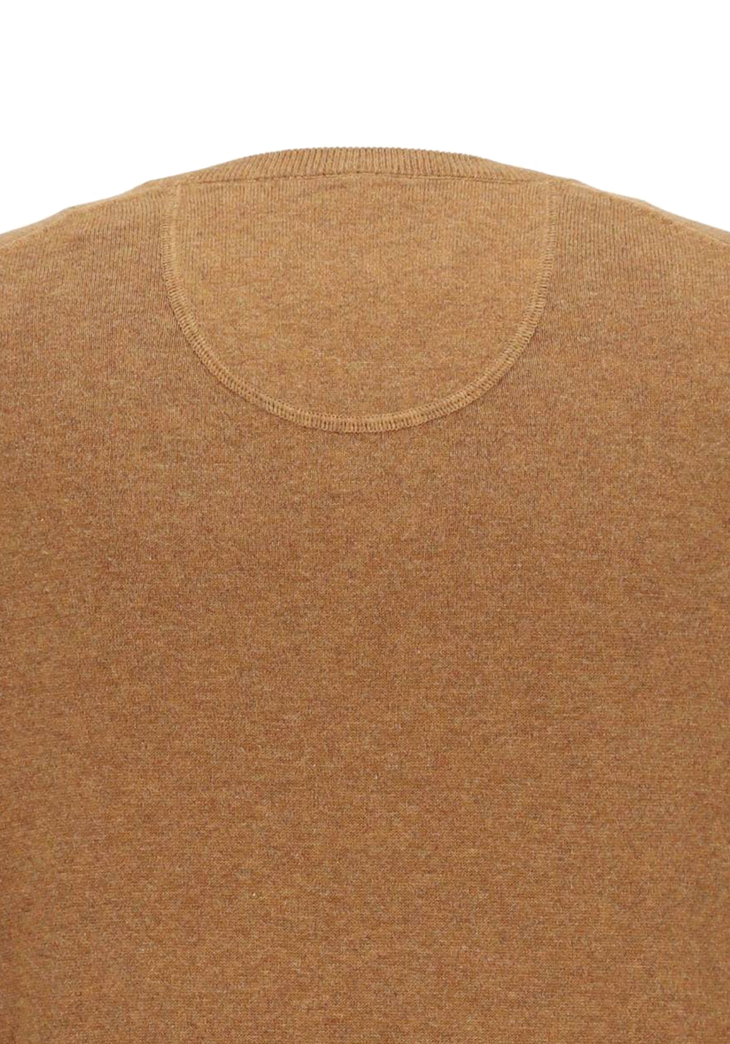 MARVELIS V-hals trui (katoen), cognac bruin melange