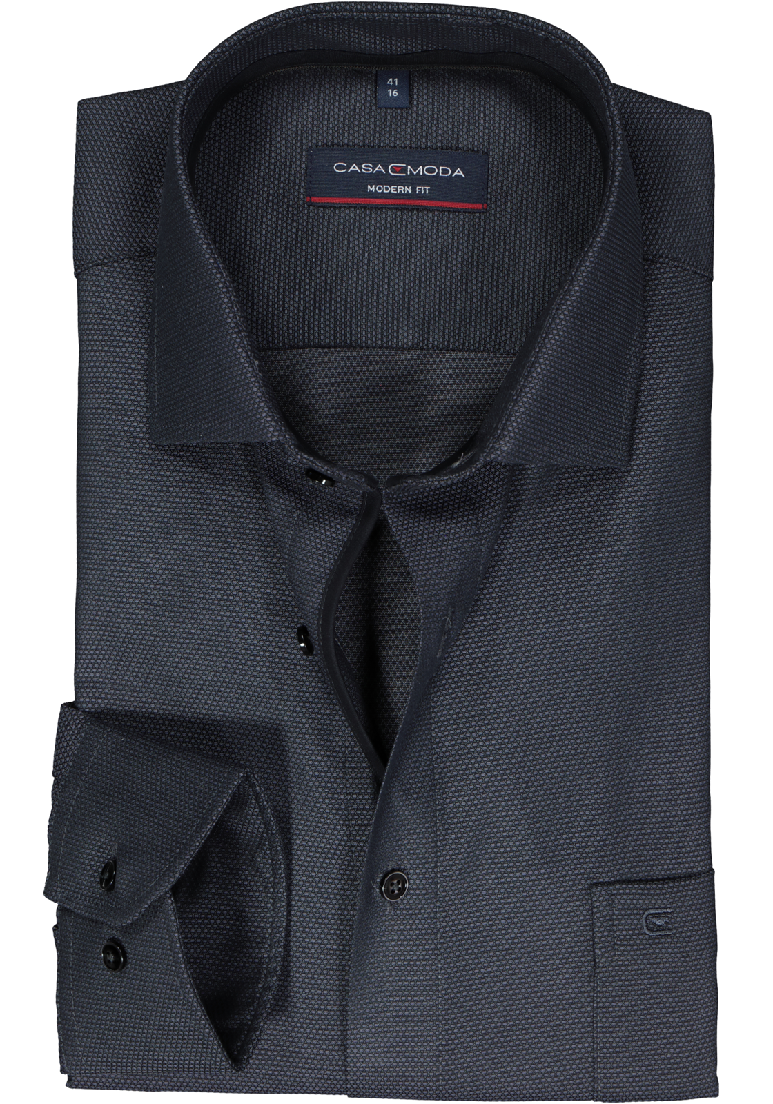 1-4064813739409_casa-moda-overhemd_HR CASA MODA modern fit overhemd, dobby, antraciet