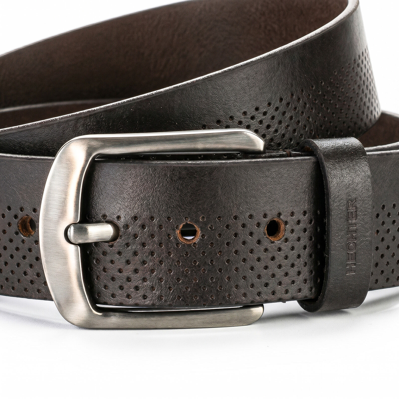 HECHTER leren heren riem, bruin