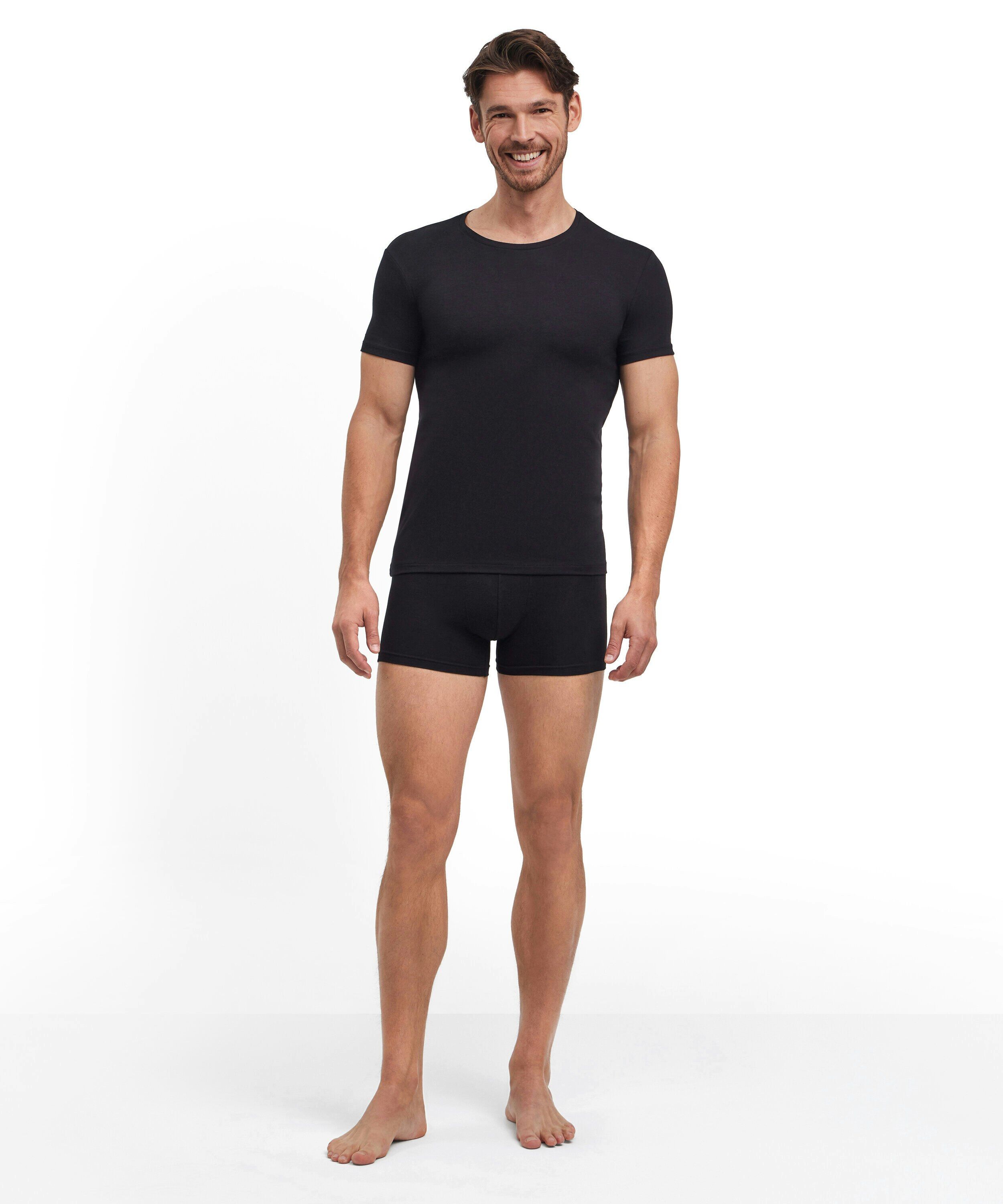 FALKE 2-pack heren T-shirt Daily Comfort, korte mouw, zwart (black)
