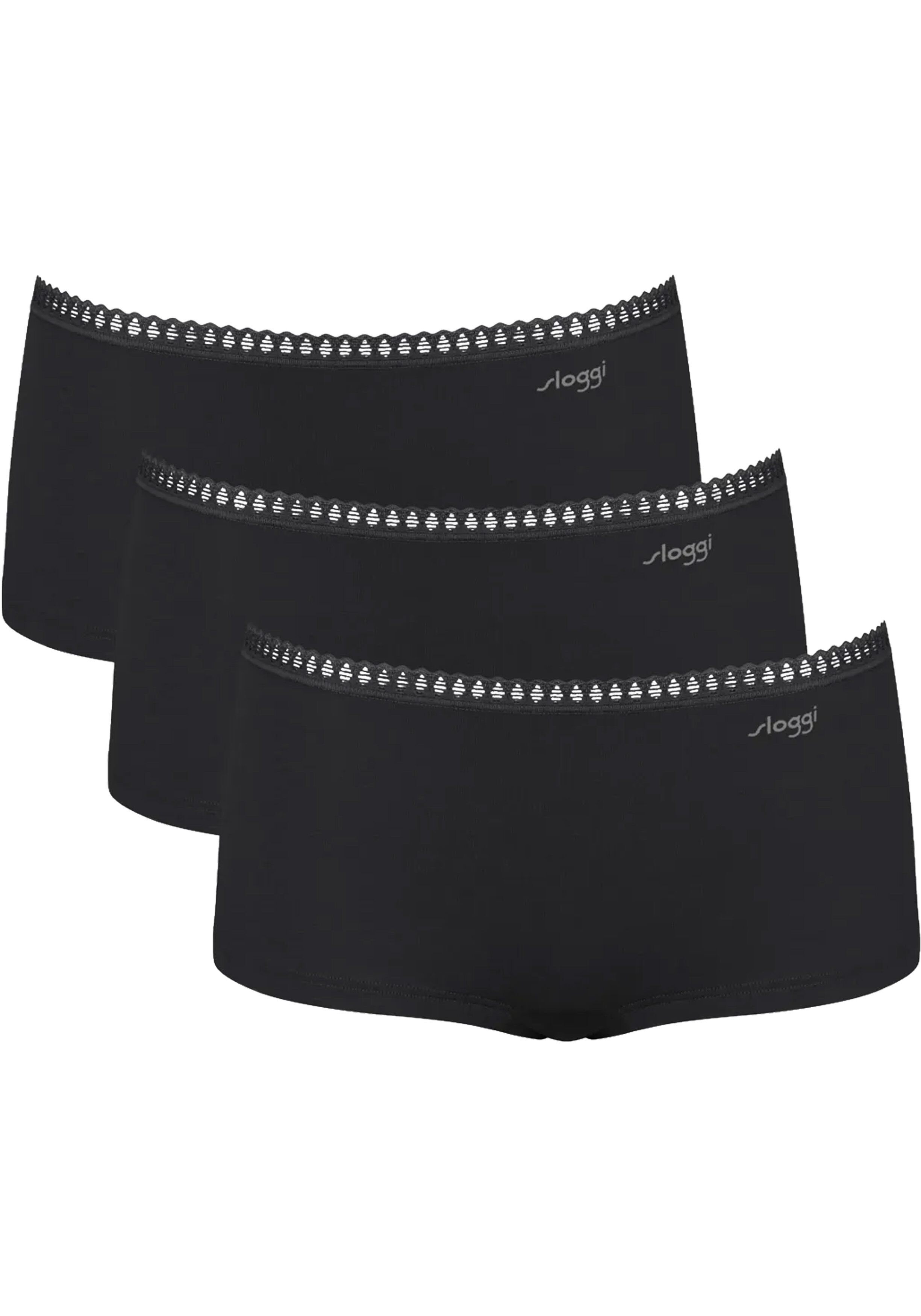 Sloggi Women GO Crush Short (3-pack), dames boxer, zwart
