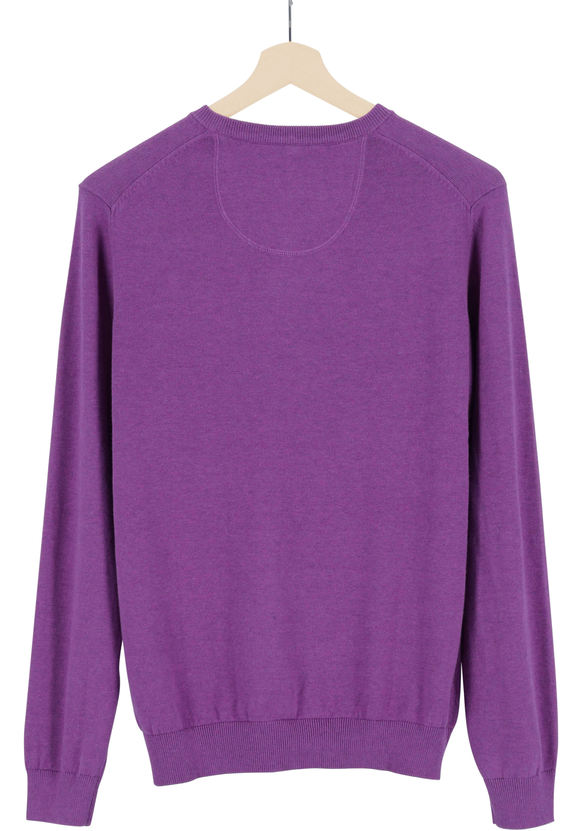 MARVELIS modern fit trui katoen, V-hals, aubergine paars
