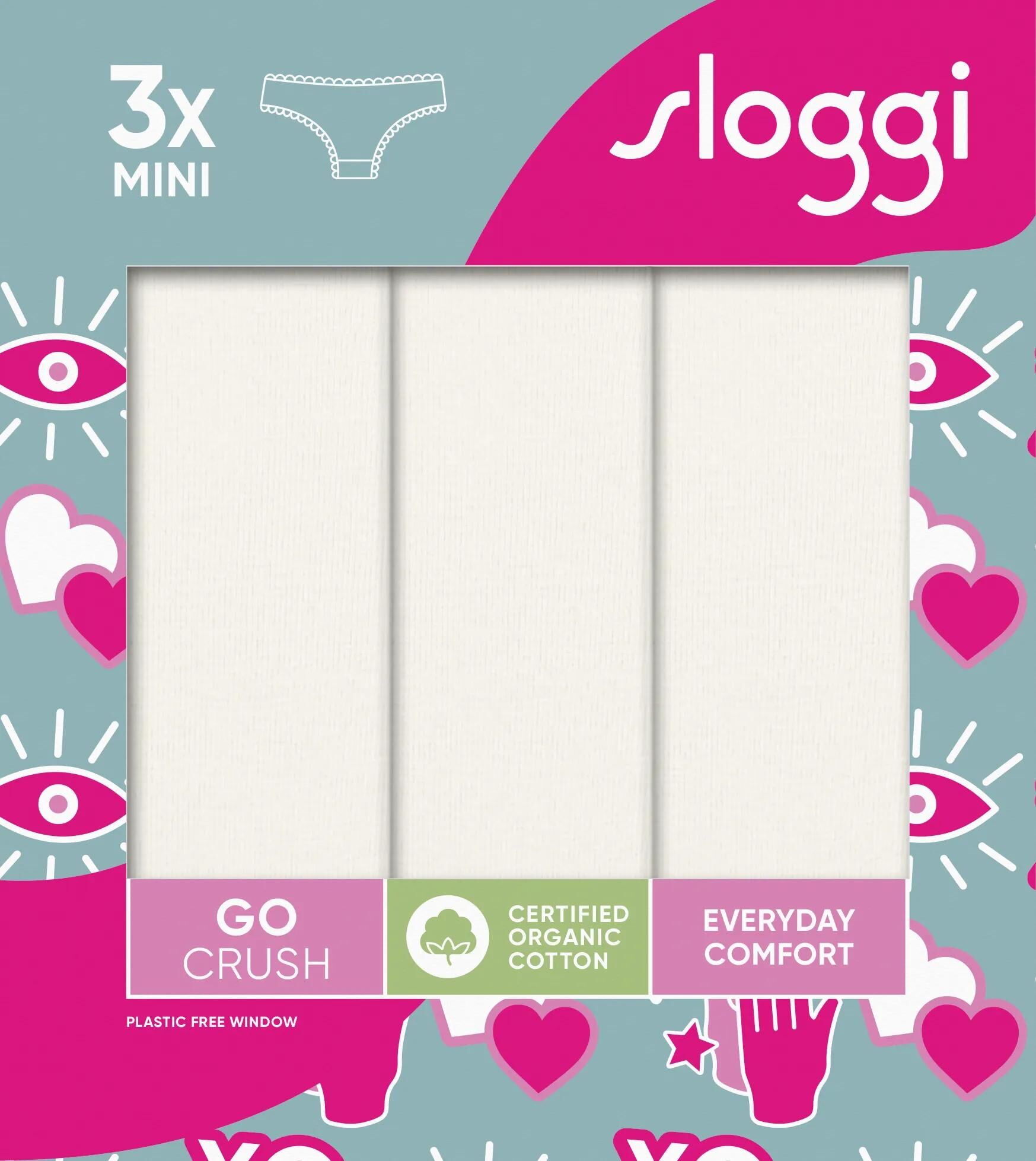 Sloggi Women GO Crush Mini (3-pack), dames slip, wit