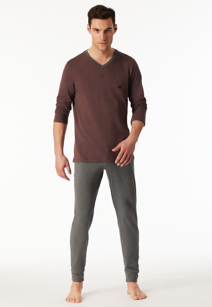 SCHIESSER 95/5 Pyjama lang, heren pyjama set, wijnrood