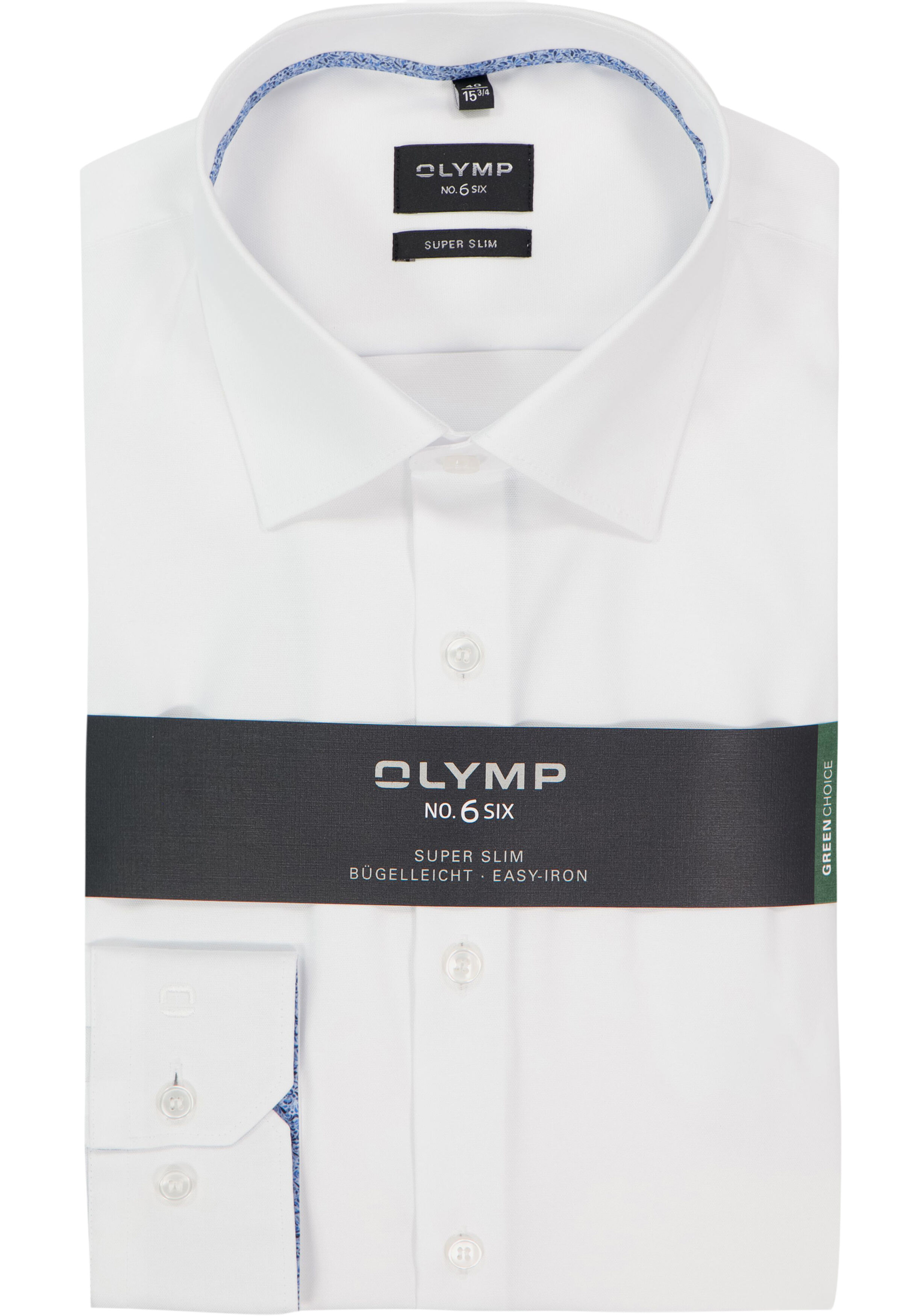 OLYMP No. 6 Six super slim fit overhemd, structuur, wit