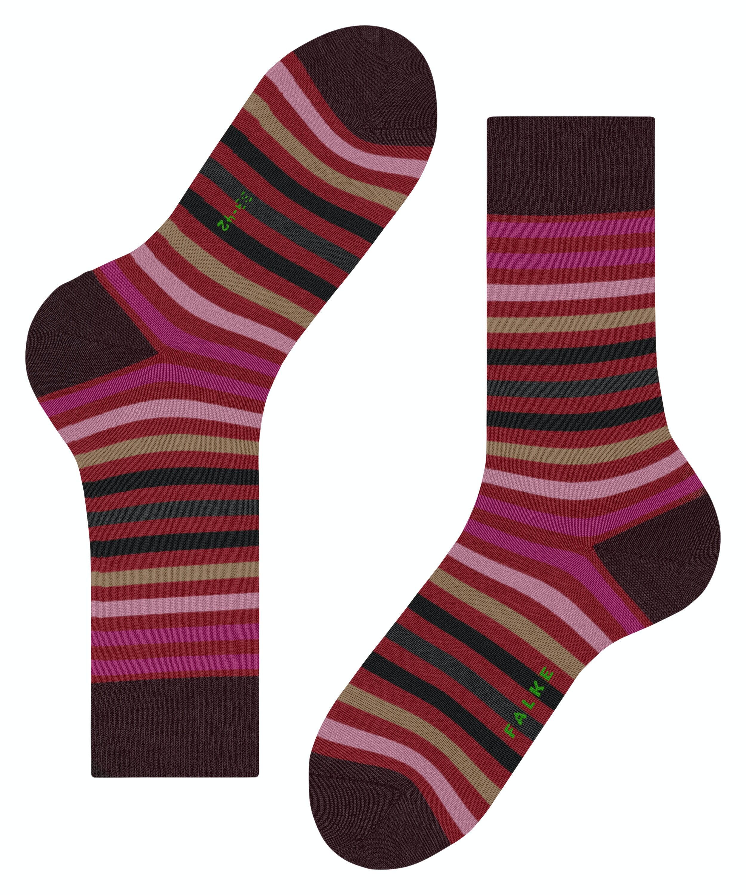 FALKE Tinted Stripe herensokken, rood (ingle)
