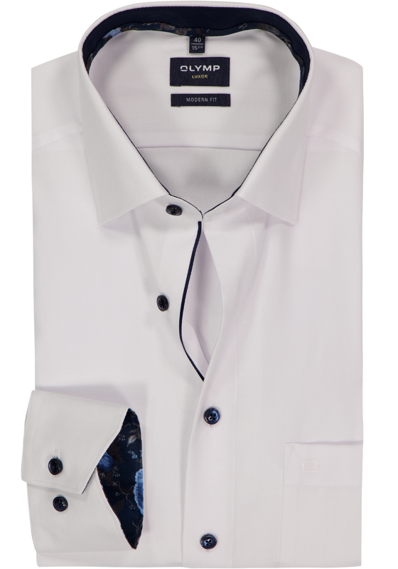 OLYMP Luxor modern fit overhemd, structuur, wit OLYMP Luxor modern fit overhemd, structuur, wit