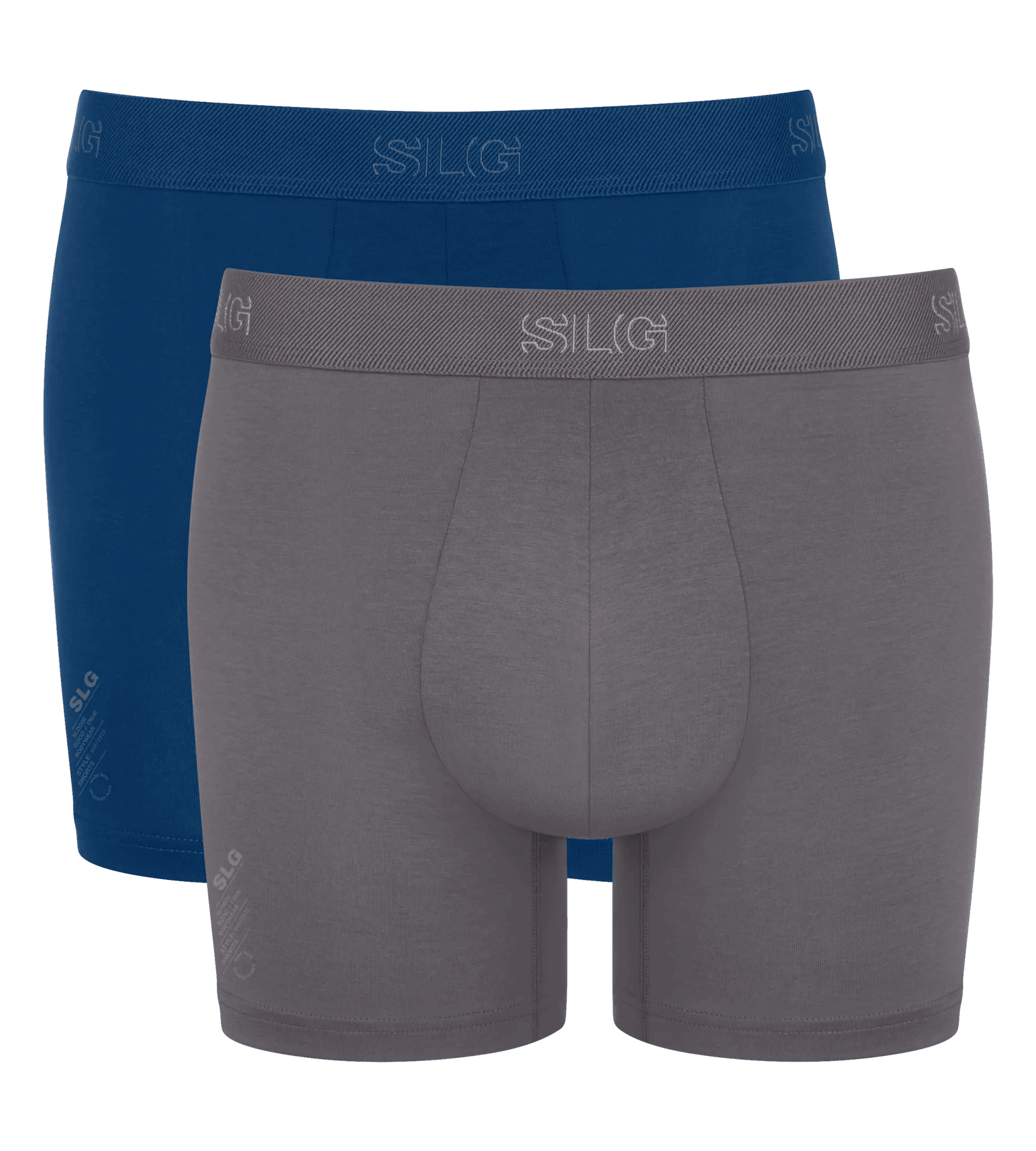 Sloggi Men SLG Base Short, heren boxershort korte pijp (2-pack), kobaltblauw en middengrijs
