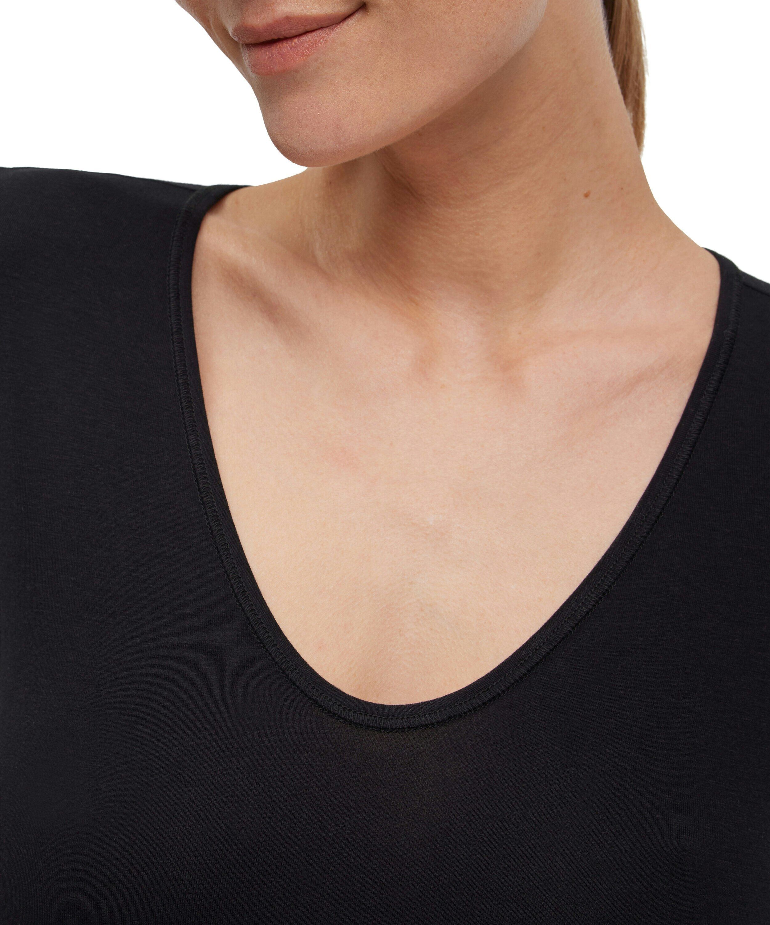 FALKE dames T-shirt Daily Climate Control, korte mouw, zwart (black)