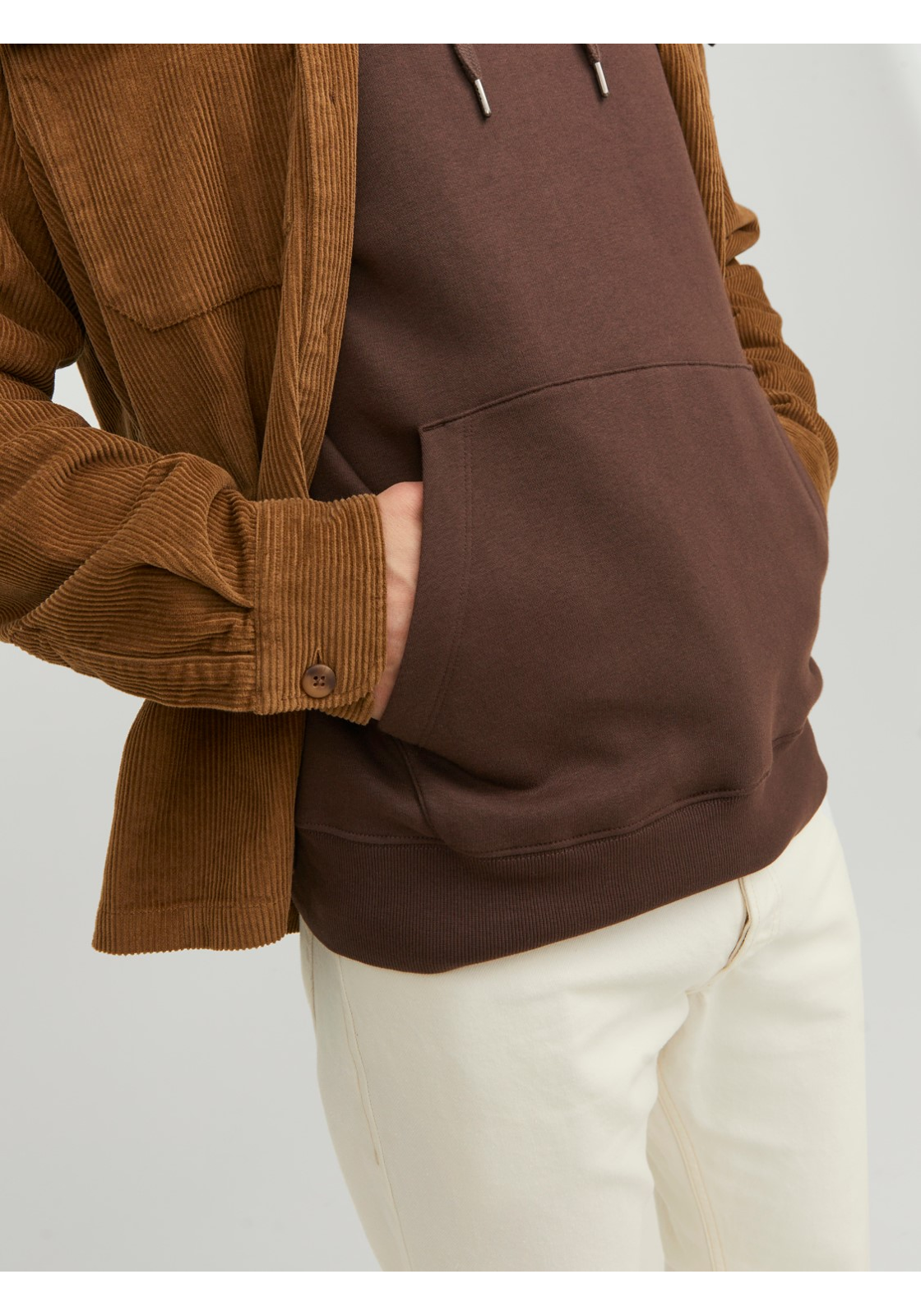 image_6_jj__4215818__detailjpgv6a5c783c59a33d8f408a8b0e1a077c69927a JACK & JONES Cosmo sweat hood regular fit, heren hoodie katoenmengsel met capuchon, bruin