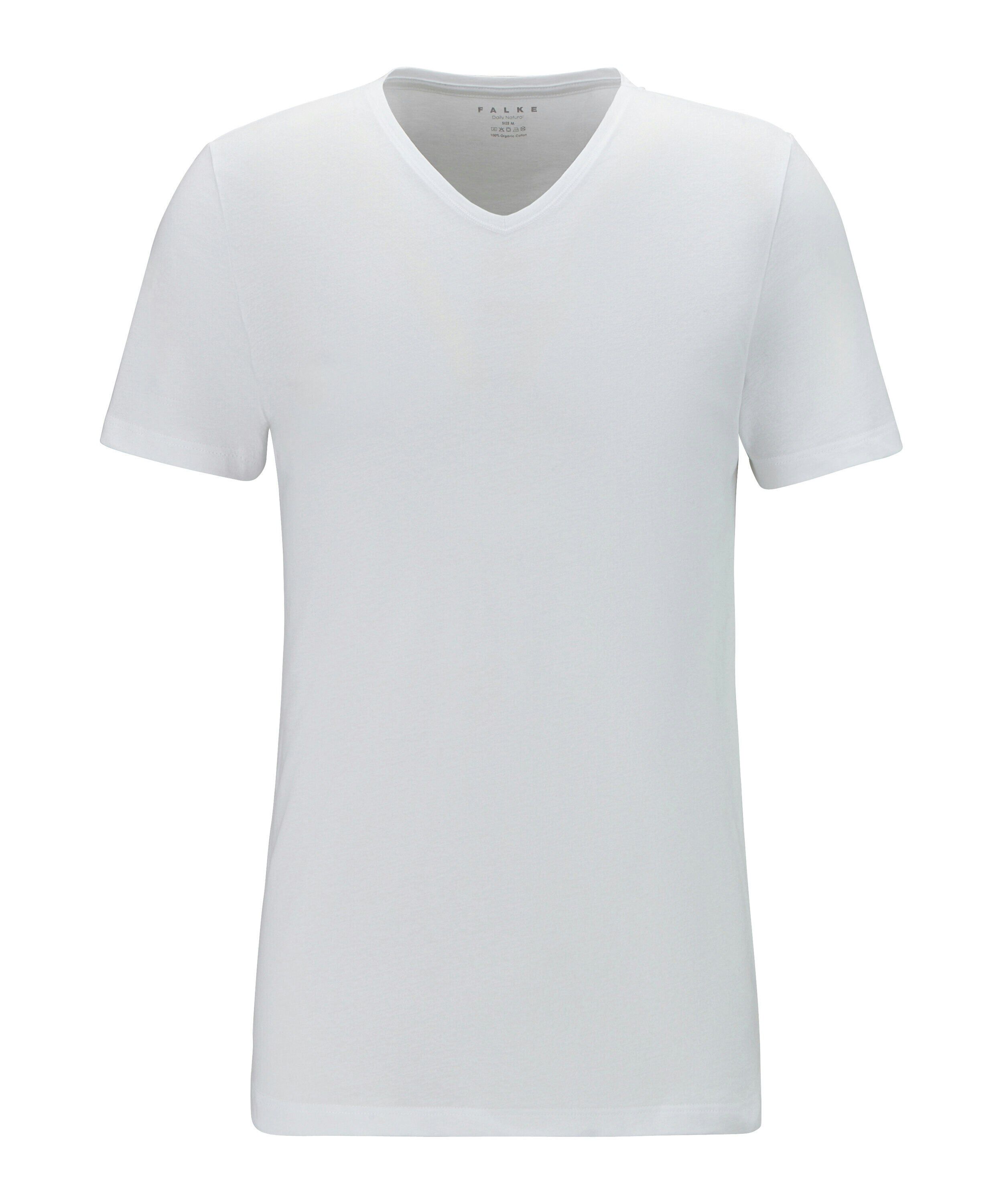 FALKE heren T-shirt Daily Natural, korte mouw, wit (white)
