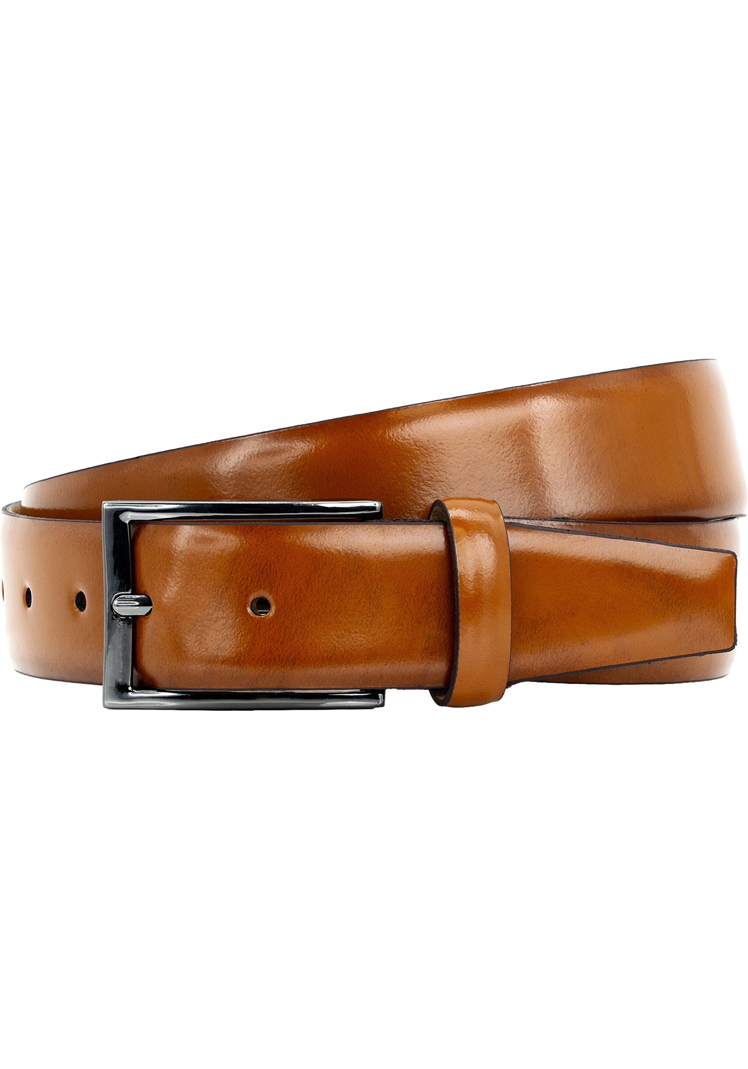 LINDENMANN leren heren riem, cognac