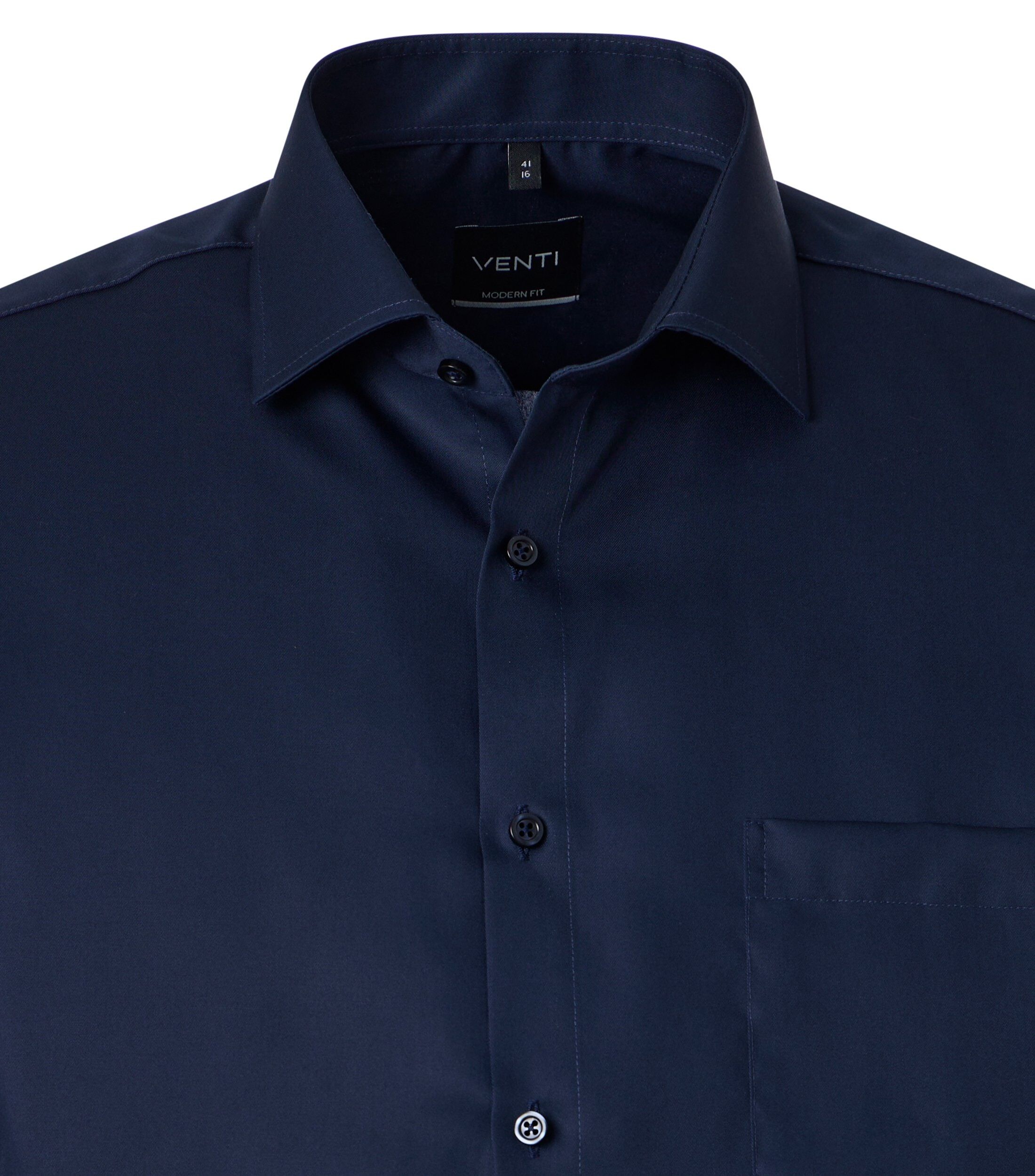 VENTI CASA MODA comfort fit overhemd, korte mouw, structuur, donkerblauw
