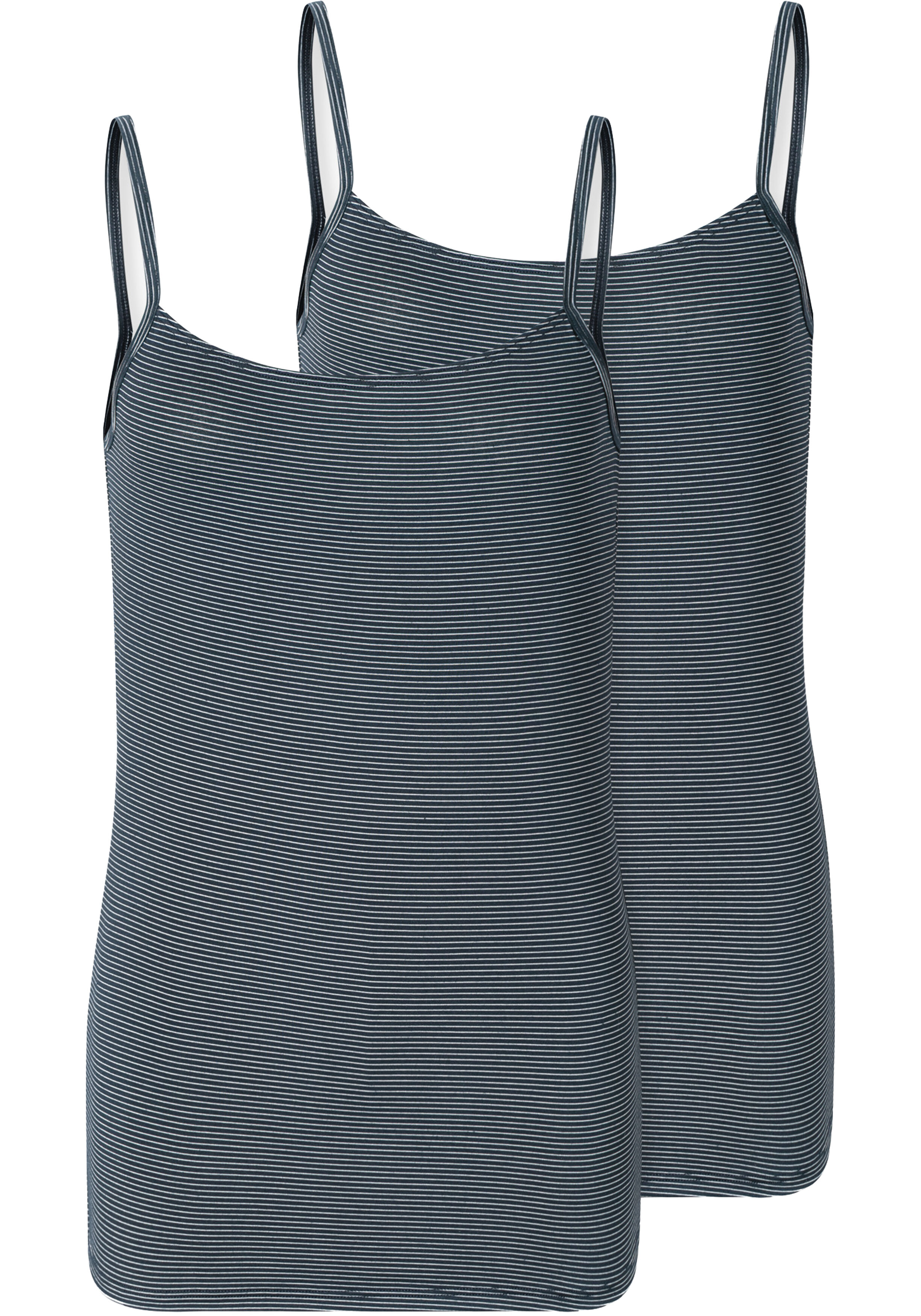 SCHIESSER Modal Essentials singlet (2-pack), dames hemd met spaghettibandjes nachtblauw