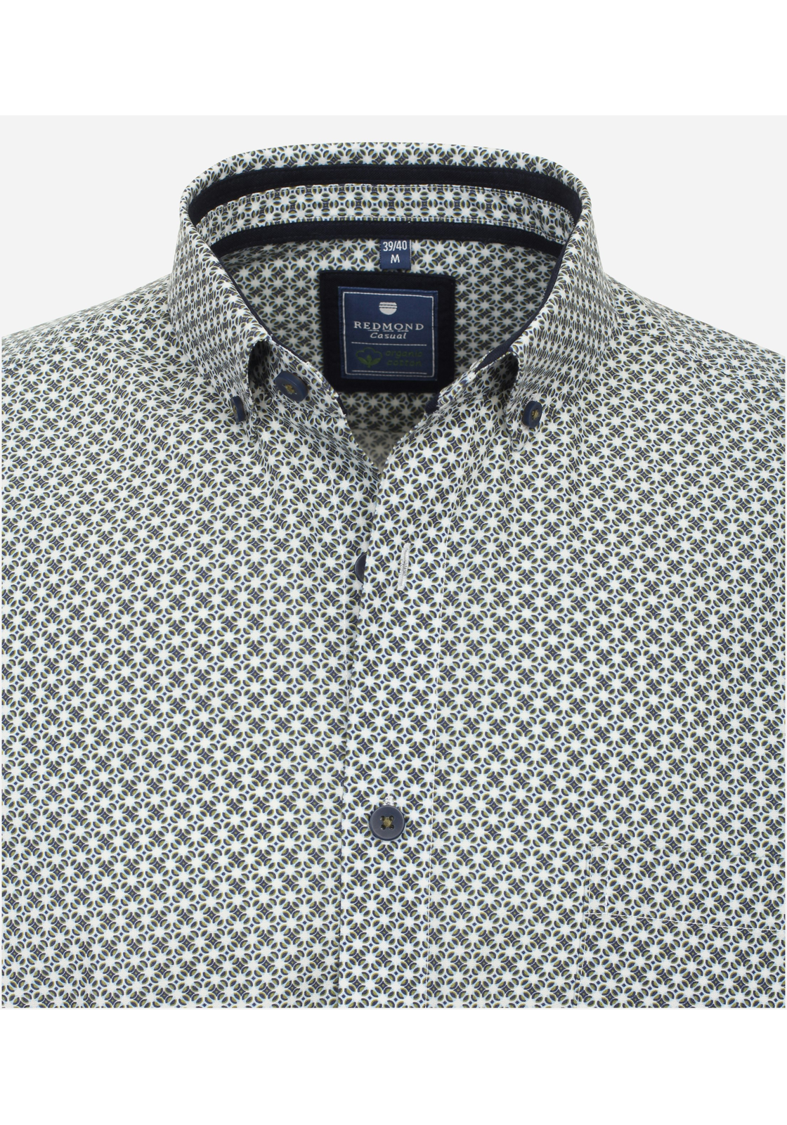 image_4_771c6bab33878fc9c5f9d8c3571e0127jpgautoformatbgF3F3F3blend-alpha100blend-colorF3F3F3blend-modedarkenfitclampp Redmond comfort fit overhemd, popeline, groen dessin