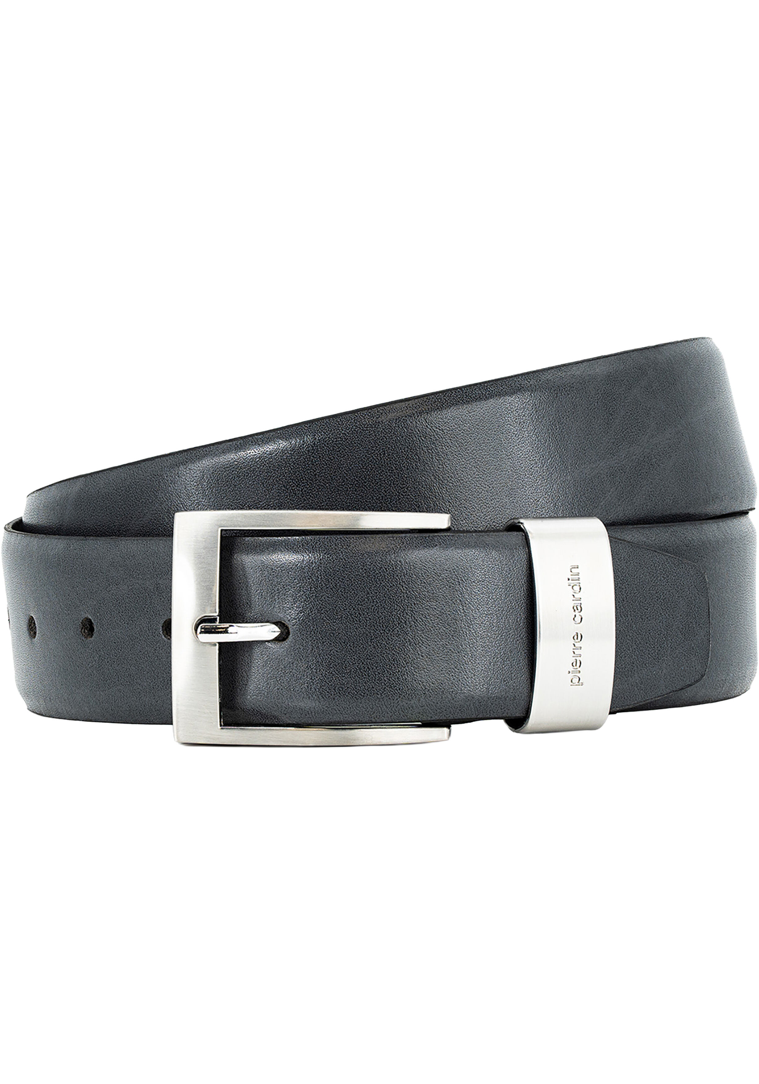 PIERRE CARDIN leren heren riem, grijs