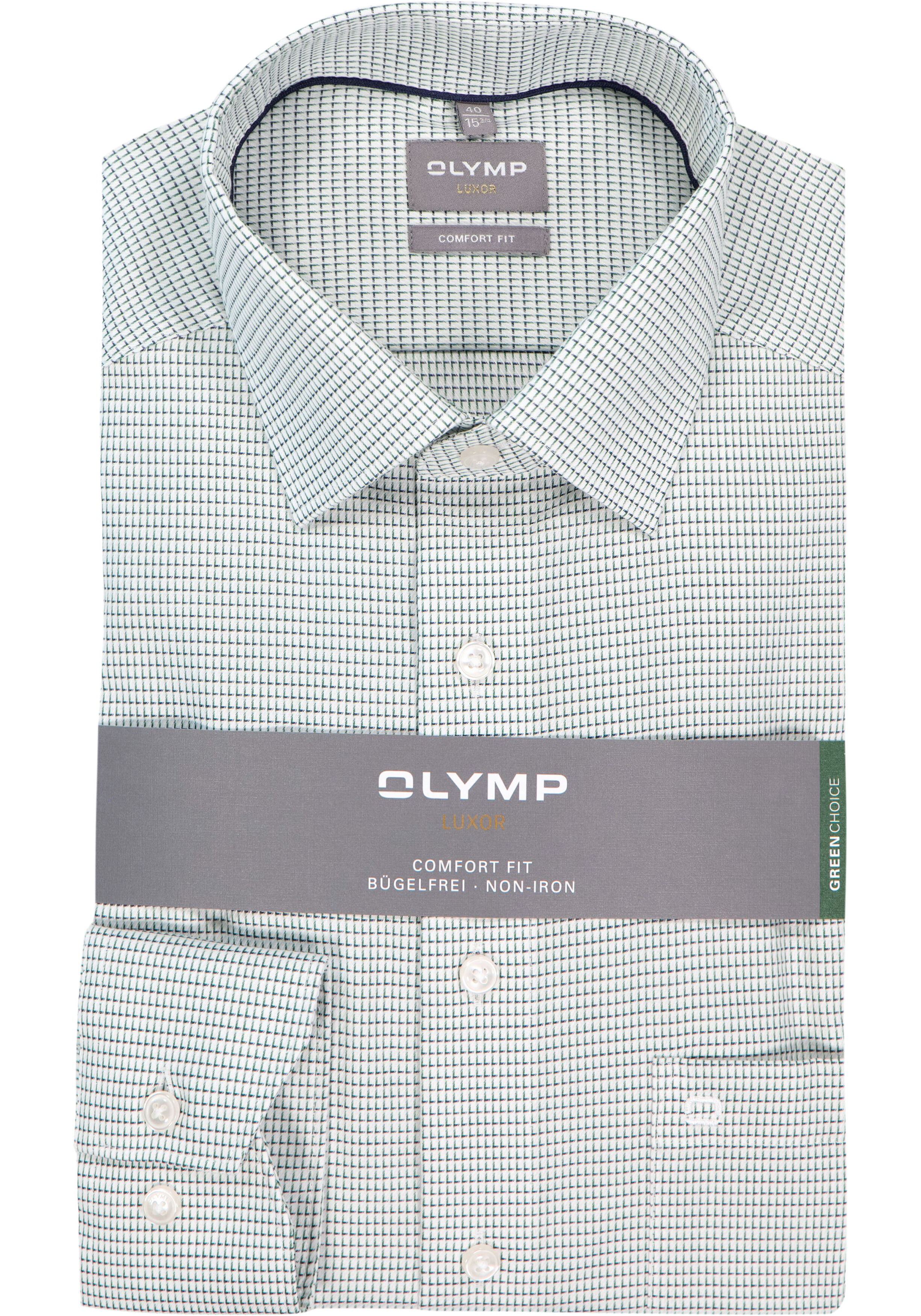 OLYMP Luxor comfort fit overhemd, structuur, groen