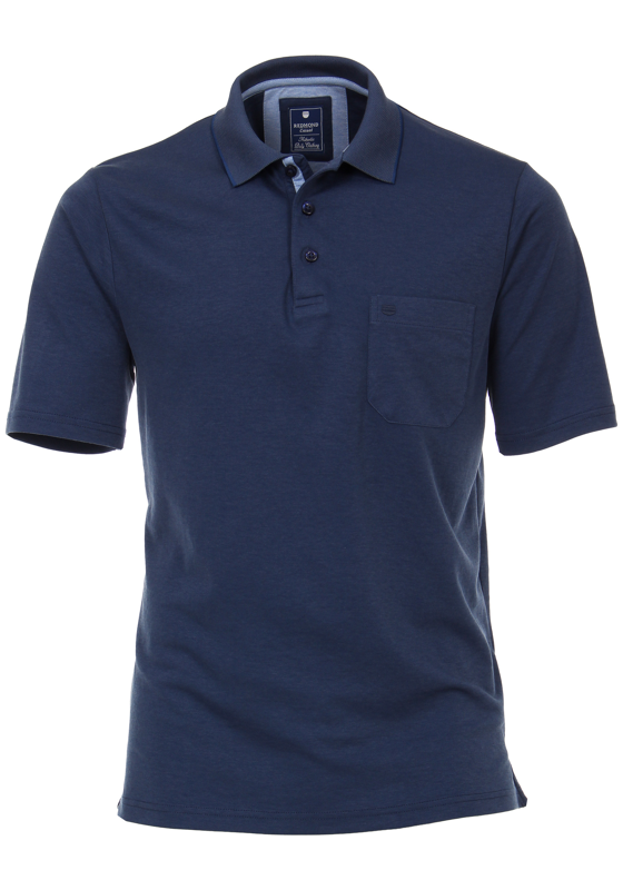 Redmond regular fit poloshirt, jeansblauw melange Redmond regular fit poloshirt, jeansblauw melange
