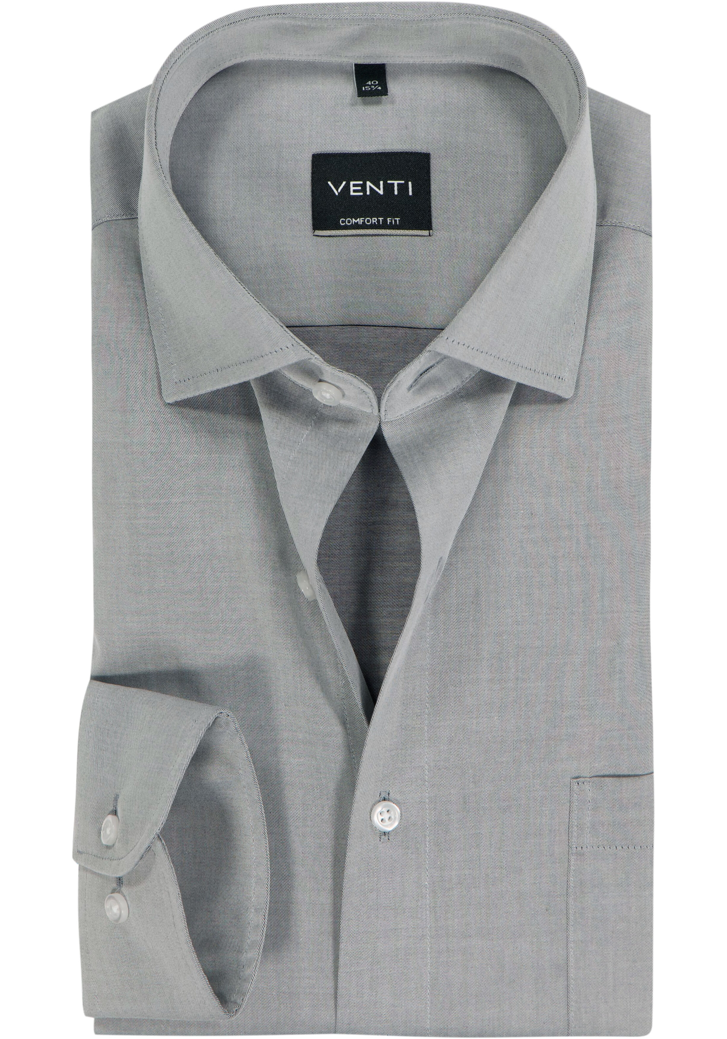 VENTI CASA MODA comfort fit overhemd, mouwlengte 72 cm, structuur, zilvergrijs