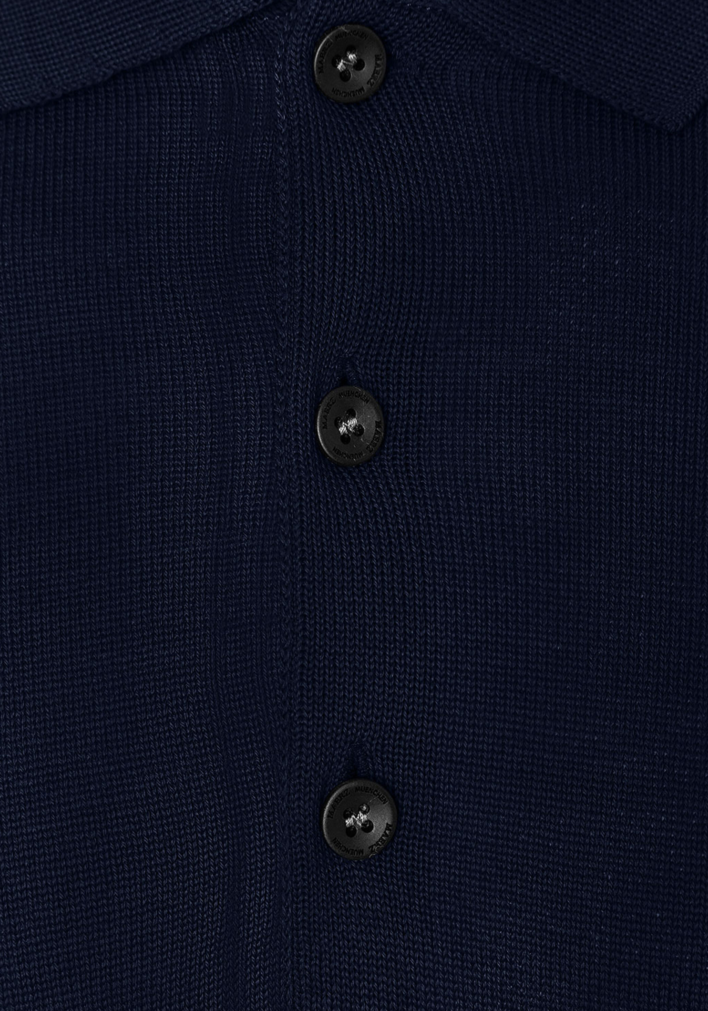 MAERZ Classic Fit heren trui met polokraag wol, navy blauw