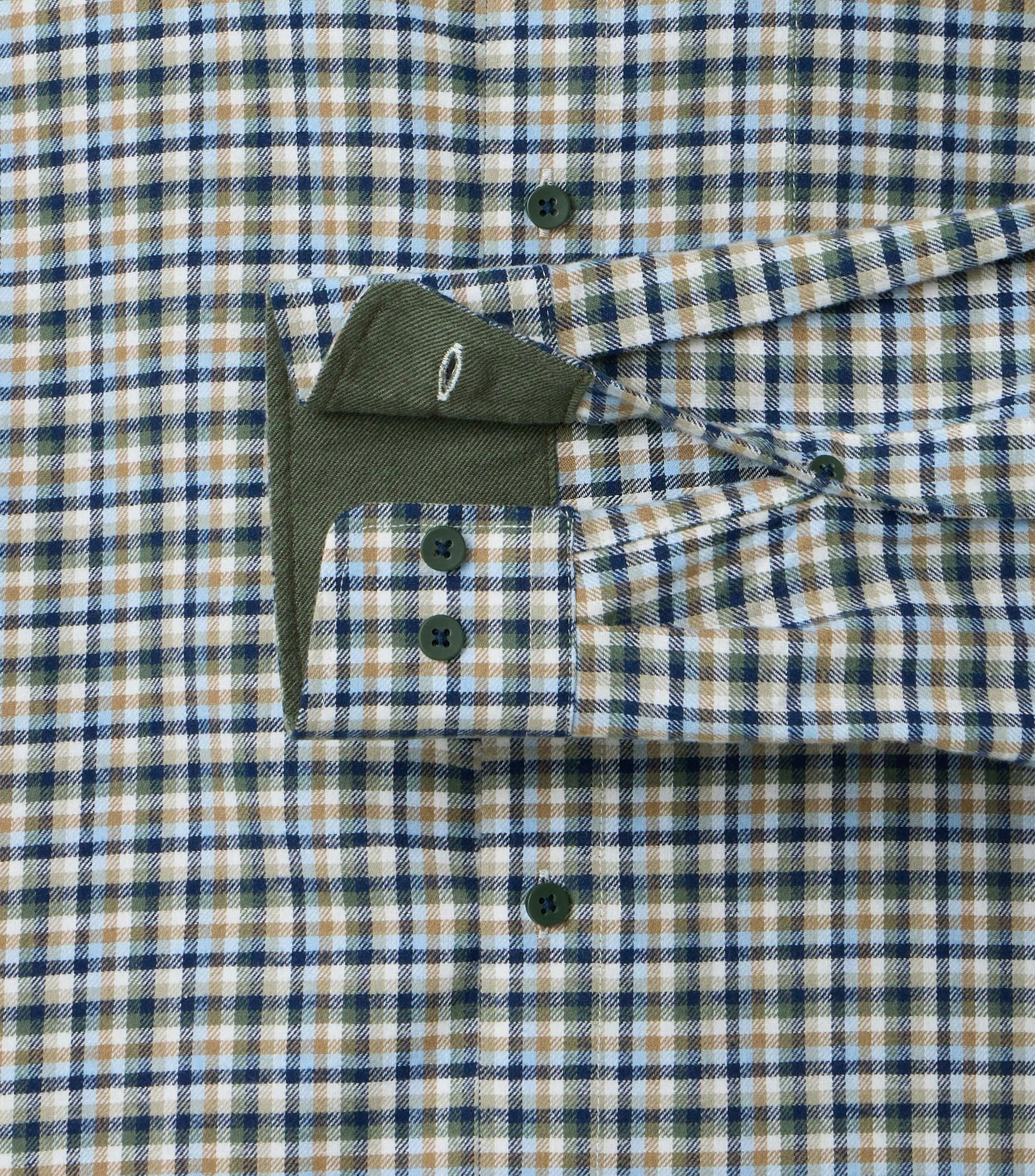 Redmond comfort fit overhemd, flanel, groen geruit