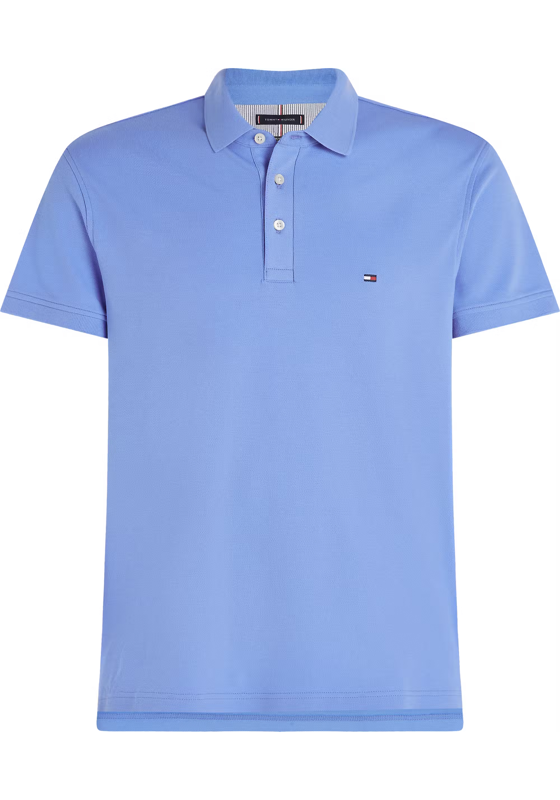 Tommy Hilfiger 1985 Slim Polo, heren poloshirt, middenblauw Tommy Hilfiger 1985 Slim Polo, heren poloshirt, middenblauw