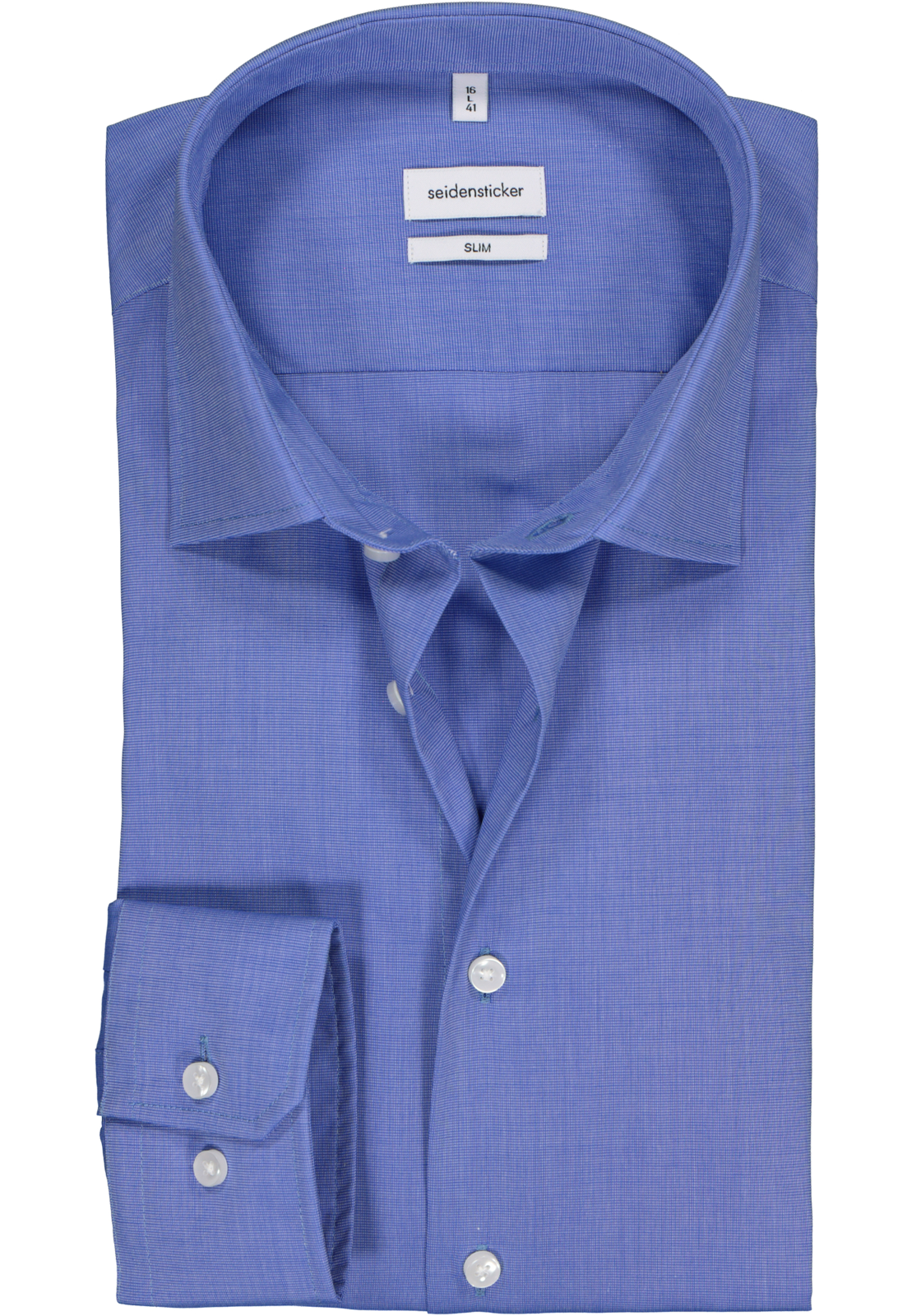 Seidensticker slim fit overhemd, lichtblauw fil a fil  Seidensticker slim fit overhemd, lichtblauw fil a fil