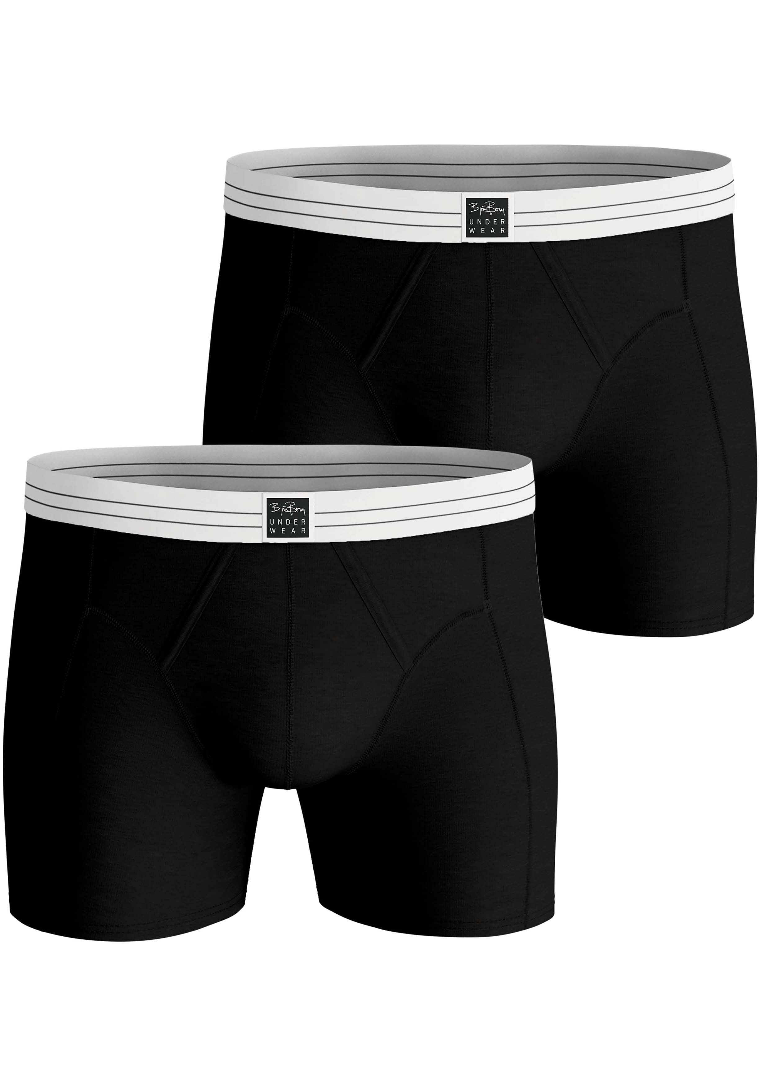 Bjorn Borg Viscose Cotton Blend boxers, heren boxers normale lengte (2-pack), zwart, zwart
