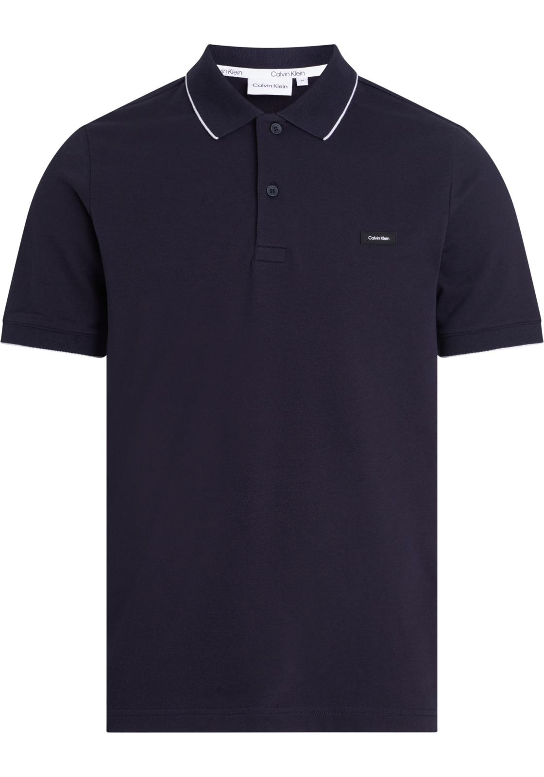 1-8720109018868-calvin_klein-polo-V24_HR Calvin Klein Stretch Pique Tipping Slim Polo, heren poloshirt, donkerblauw