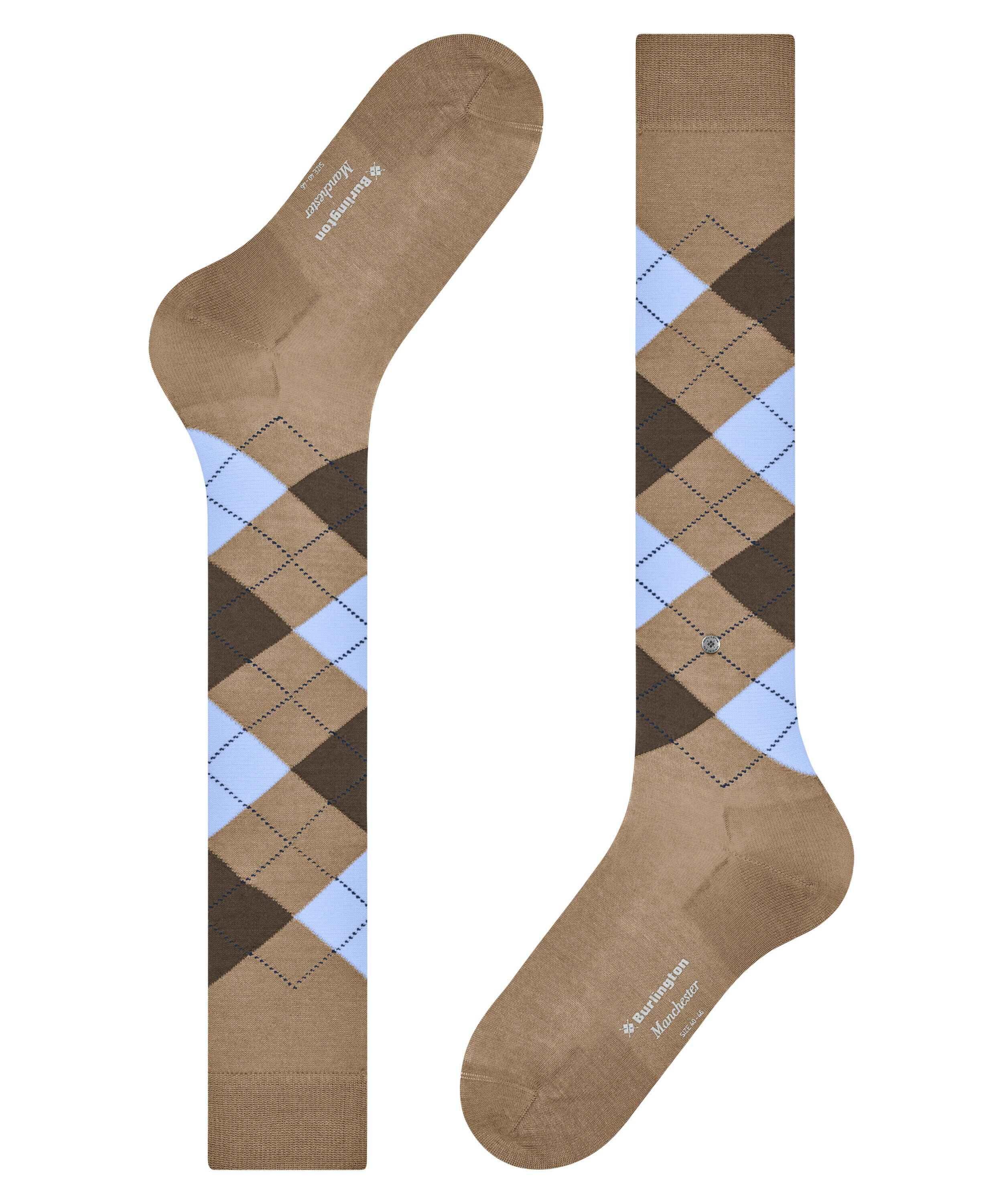 Burlington Manchester heren kniekousen, beige (beige)