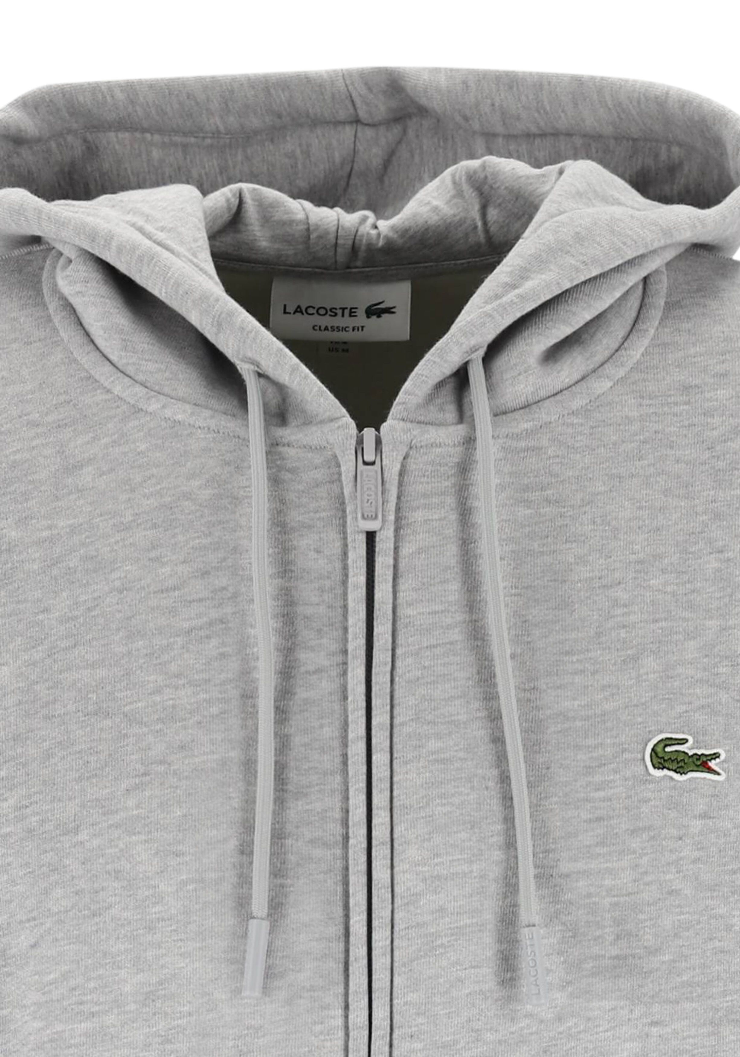 Lacoste heren sweatvest, lichtgrijs melange