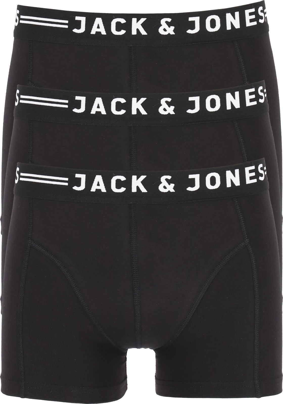 1-5715093342795-jack_and_jones-boxers-3p_HR Jack & Jones heren boxers Sense trunks (3-pack), zwart met zwarte band